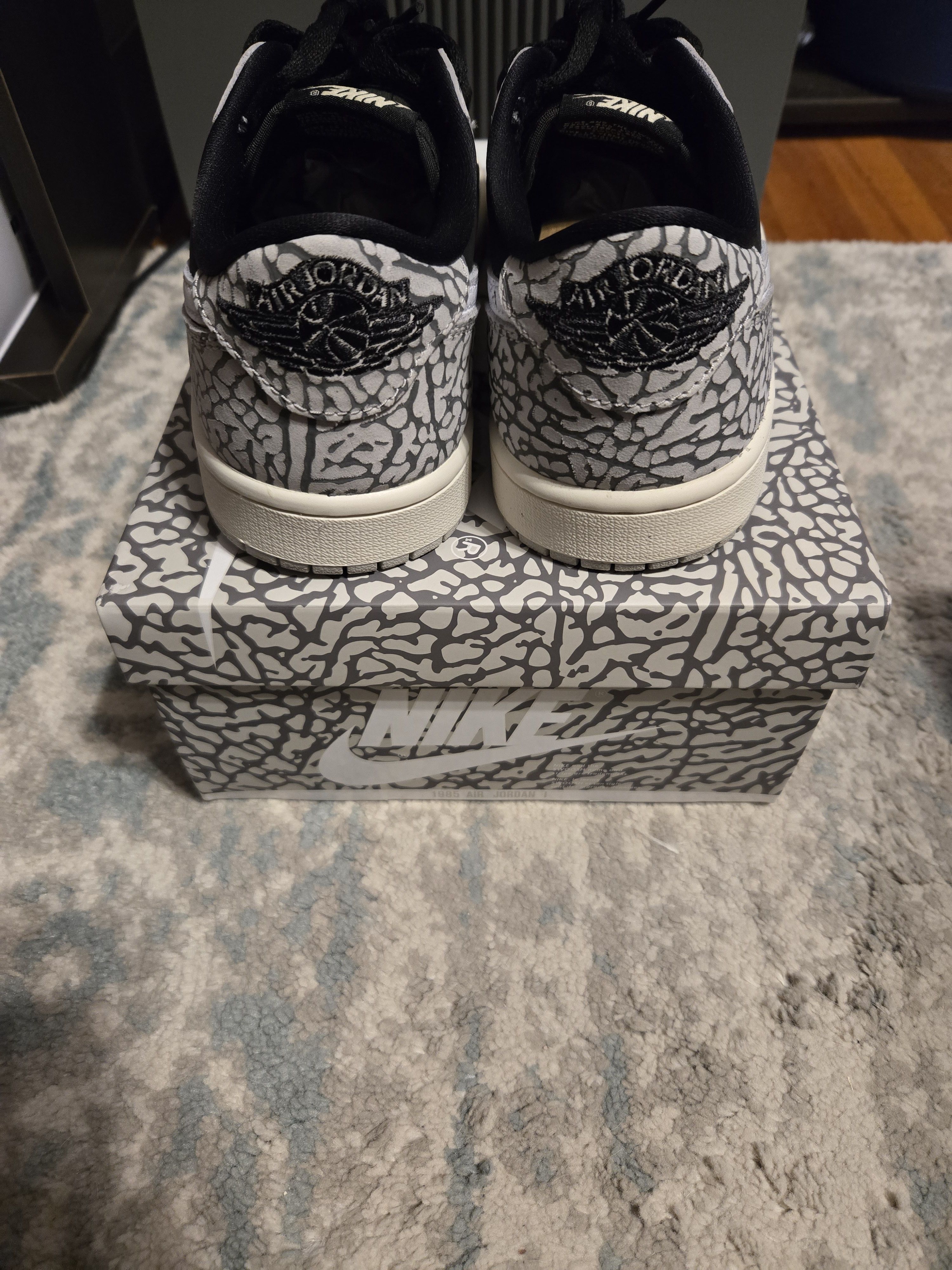 Nike Air Jordan 1 Retro Low OG Black Cement Size US 7.5 / EU 40-41 - 3 Thumbnail