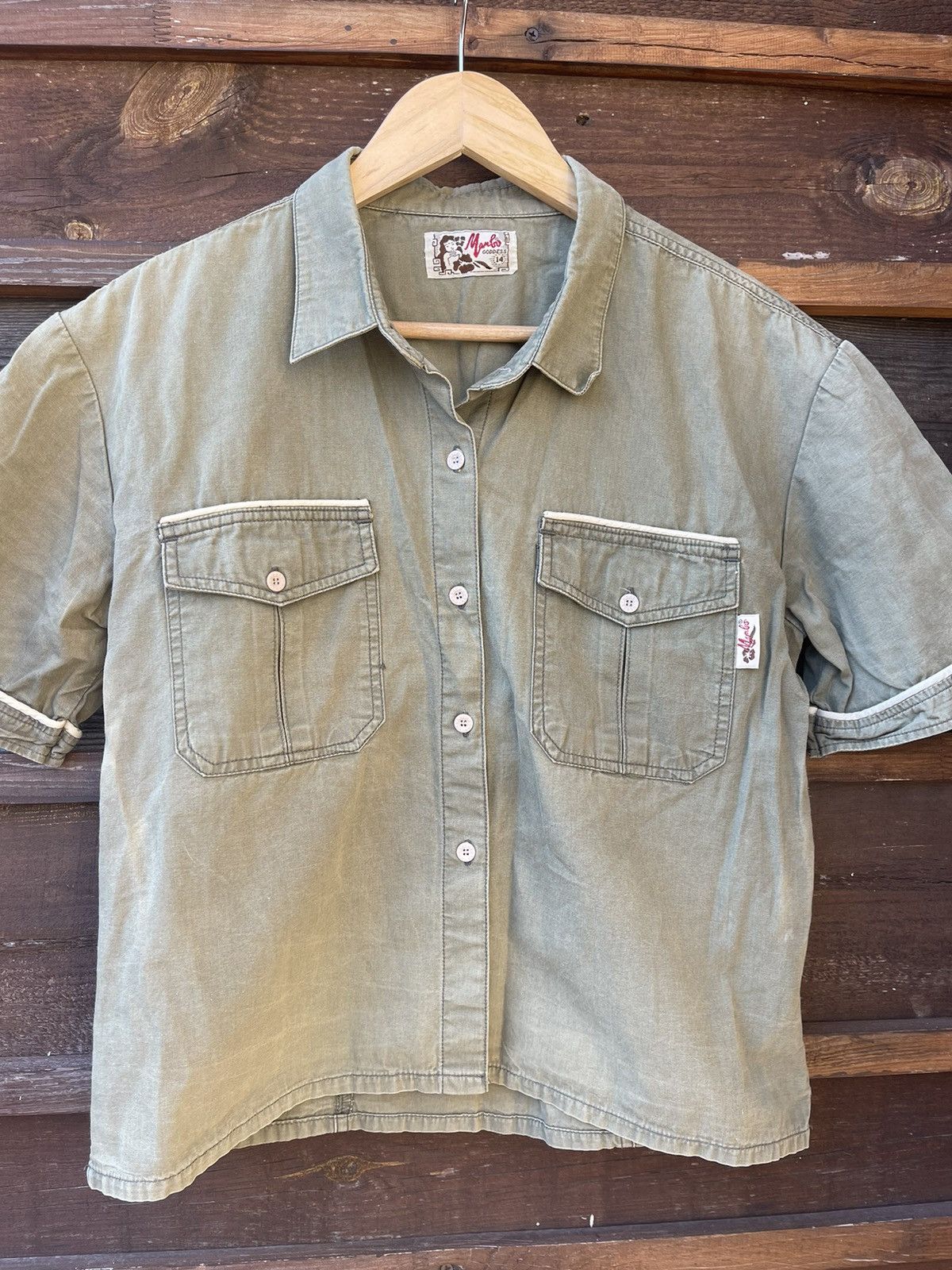 Mambo × Vintage 90’s Mambo Vintage military cargo khaki shirt pocket Size L / US 10 / IT 46 - 4 Thumbnail