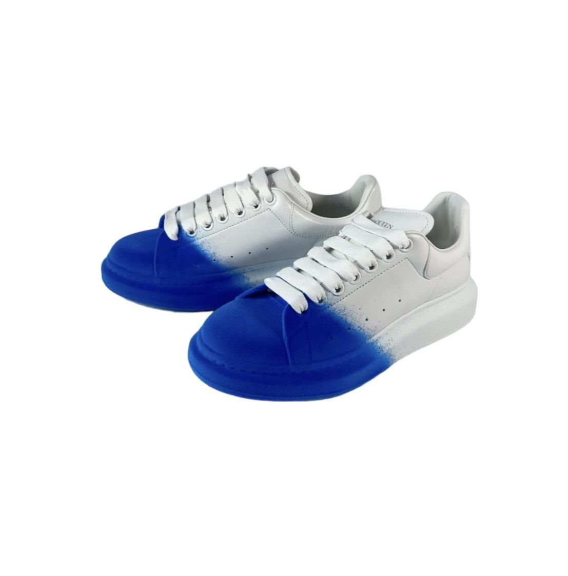 Alexander McQueen Alexander McQueen Oversized Leather Velvet Blue Toe Sneakers Size US 8 / EU 41 - 2 Thumbnail