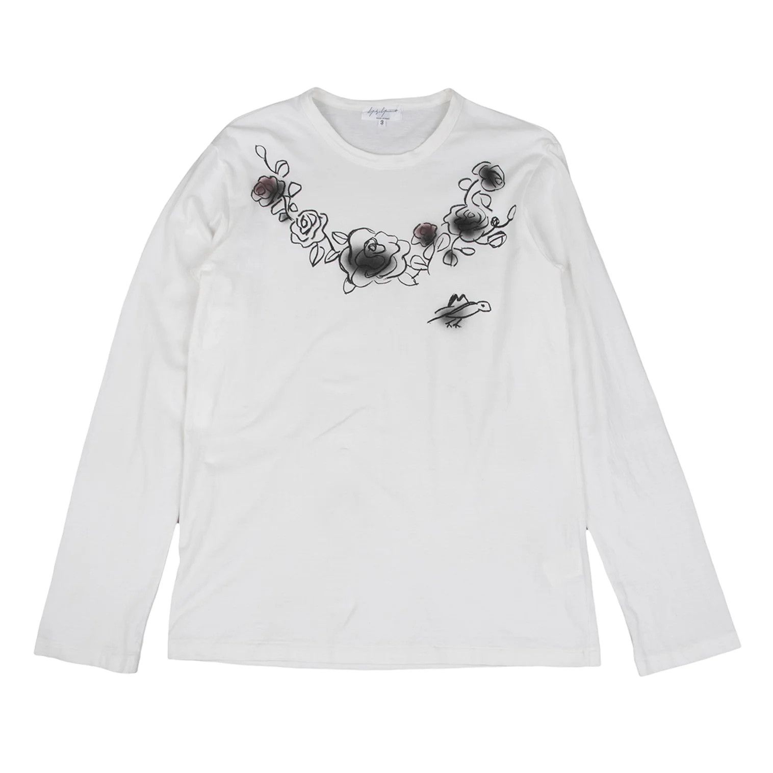 Yohji Yamamoto Yohji Yamamoto Cotton Floral Sketch Print T-Shirt Size US L / EU 52-54 / 3 - 1 Thumbnail