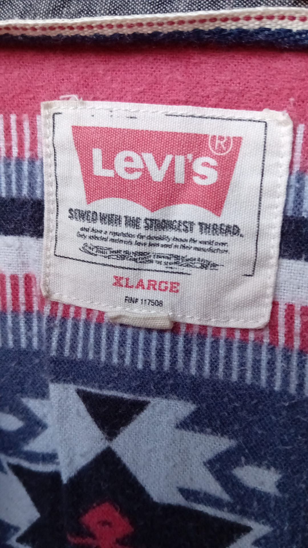 Levi's Levi's Aztec Lining Pearl Snap long sleeve shirt sz XL Size US XL / EU 56 / 4 - 5 Thumbnail