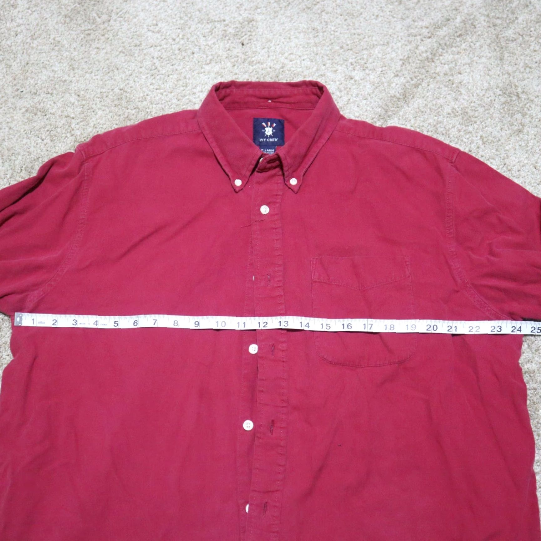 Vintage Ivy Crew Shirt Long Sleeve Red Button Front Mens XL 100% Cotton Sized Adult XL Red Shirt Mens Ivy Crew Button-Up Long Sleeve Cotton" Size US XL / EU 56 / 4 - 6 Thumbnail
