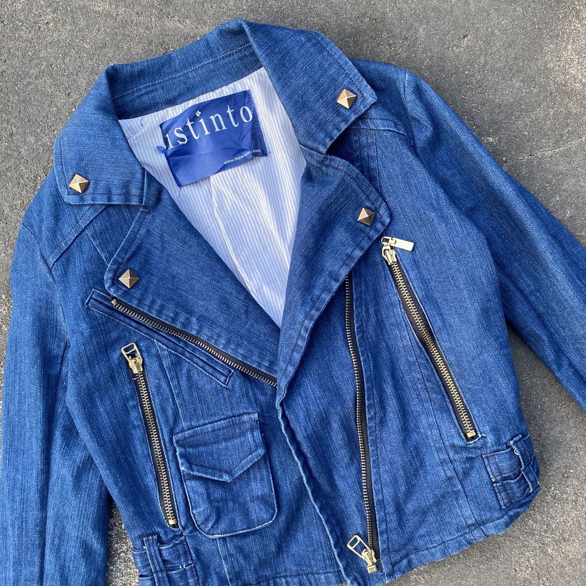 Beauty Beast × If Six Was Nine × Japanese Brand Y2K Studded Crop Denim Jacket Punk Rock Style Size US XS / EU 42 / 0 - 5 Thumbnail