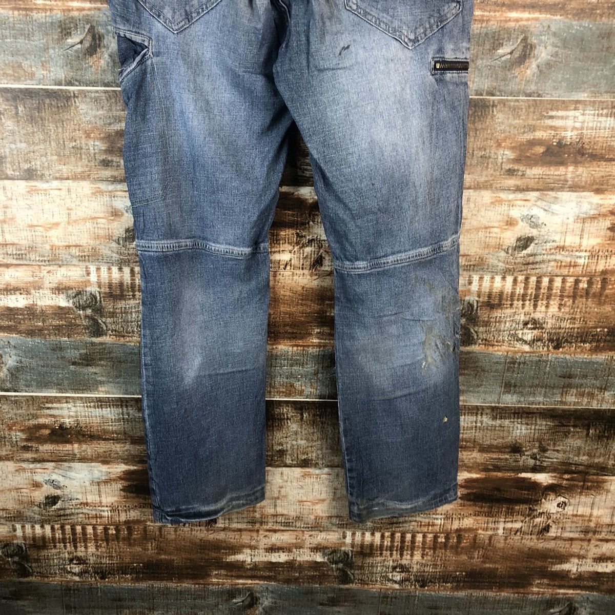 Japanese Brand Aero Light Bleu Distressed Denim Pants #A2108 Size US 32 / EU 48 - 22 Thumbnail