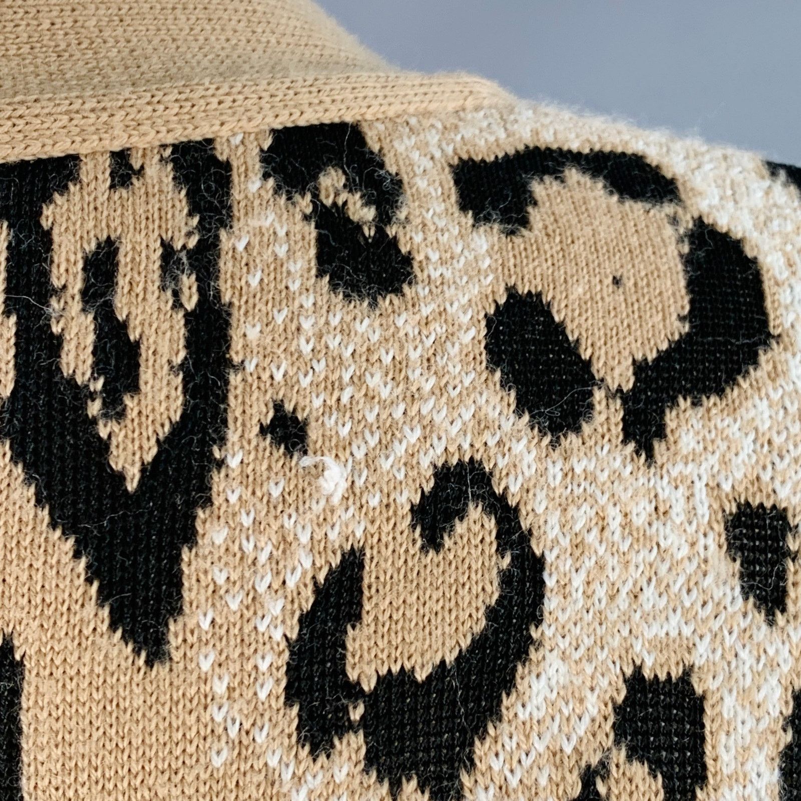 MSGM Khaki Black White Viscose Oversized Mixed Patterns Cardigan Size M / US 6-8 / IT 42-44 - 9 Thumbnail