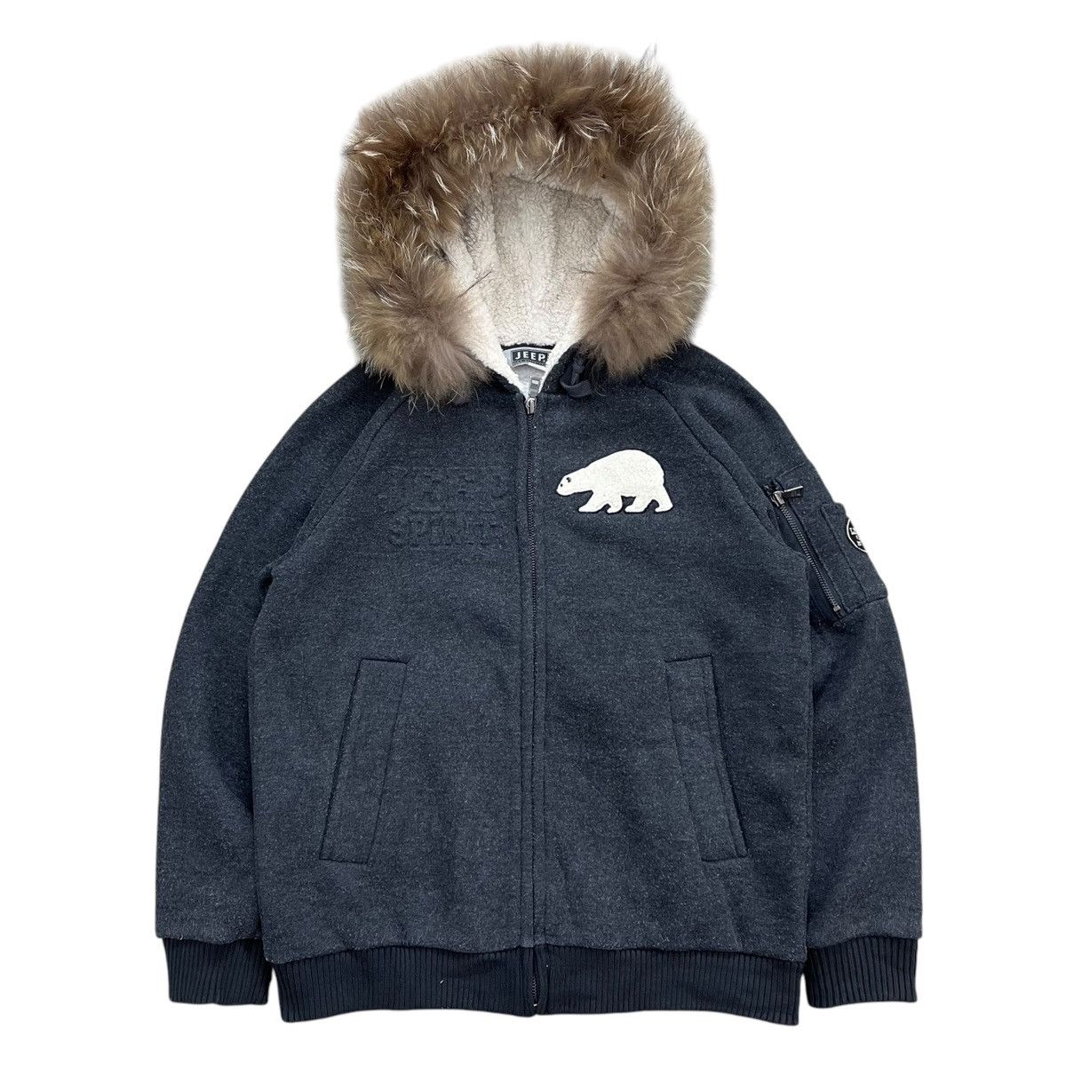 If Six Was Nine 2000s Jeep Spirit Fur Embroidered Bear Lgb Goa Zip Hoodie Size US M / EU 48-50 / 2 - 1 Thumbnail