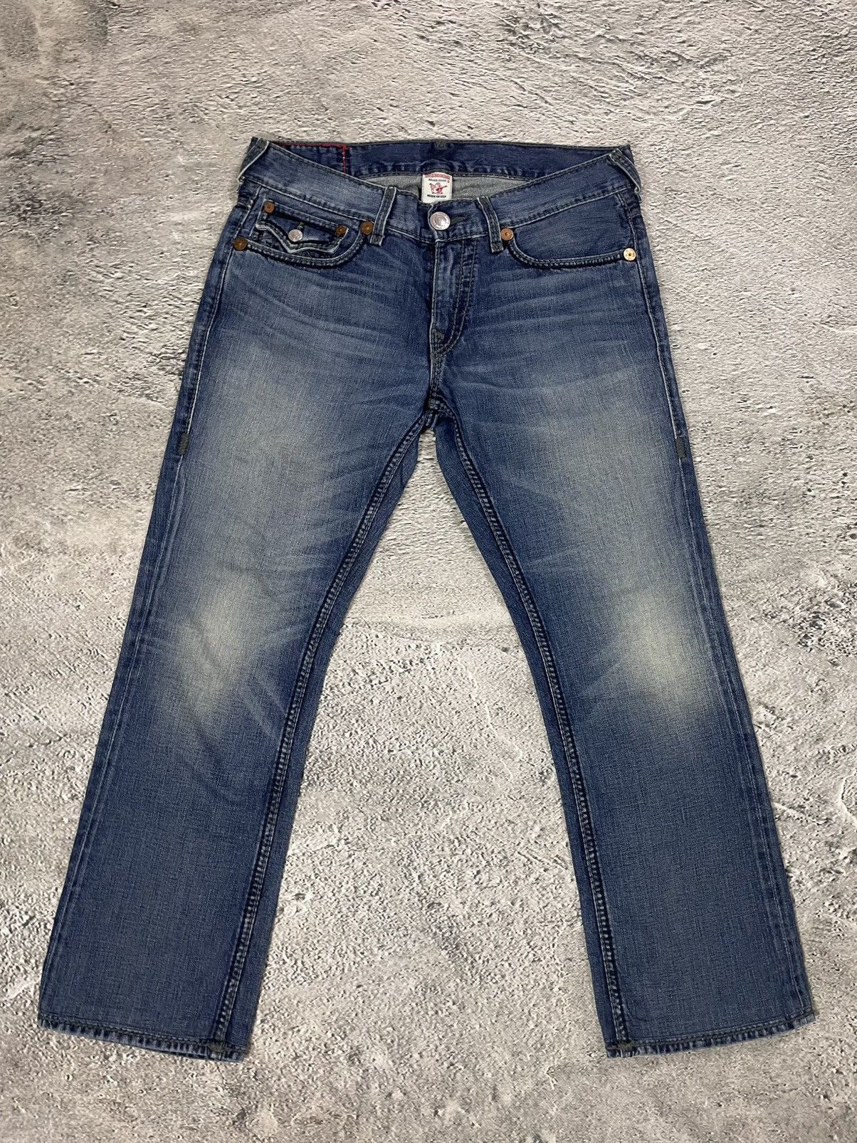 True Religion vintage blue jeans Ricky thick stitching Y2K