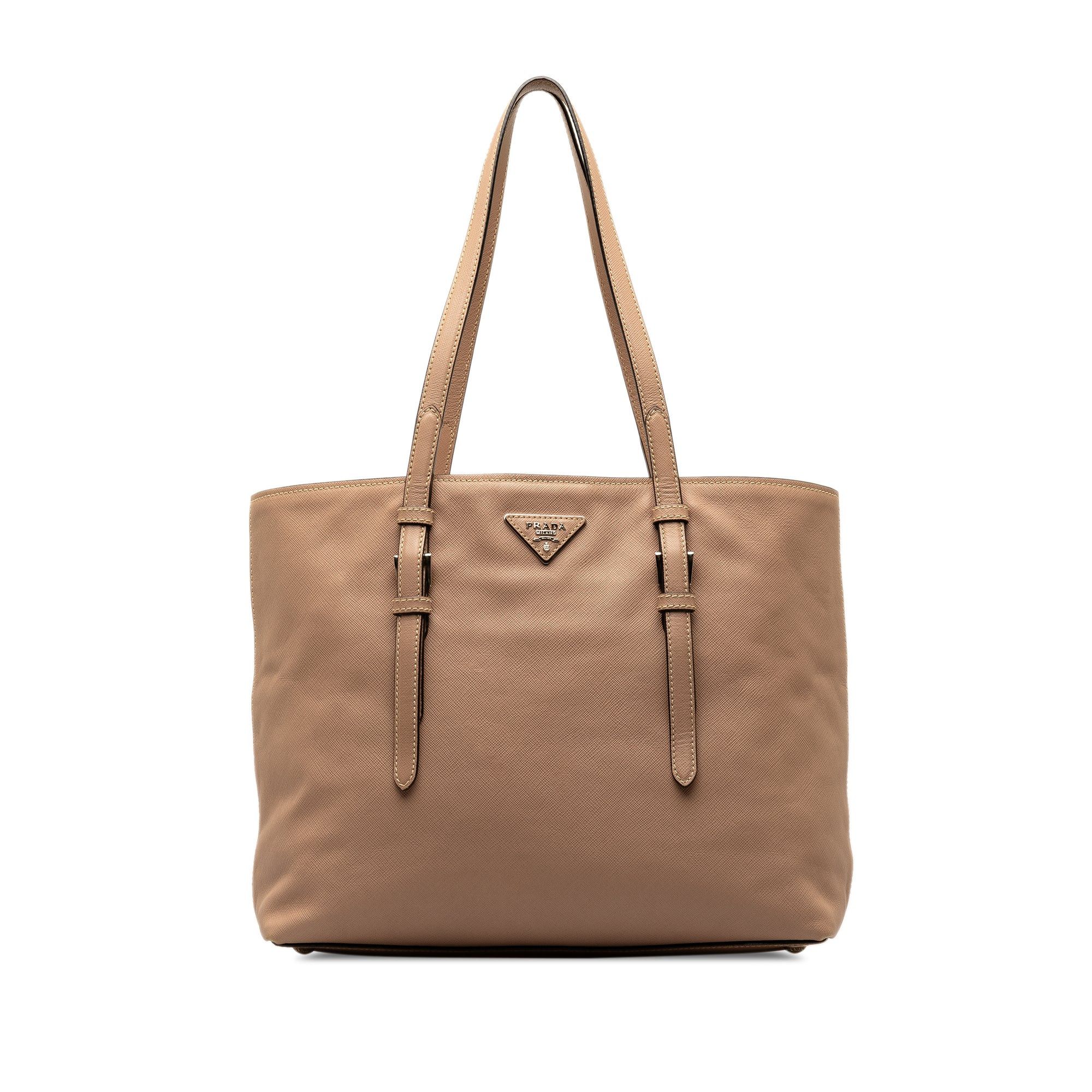image of Prada Saffiano Soft Tote Tote Bag in Brown, Women's