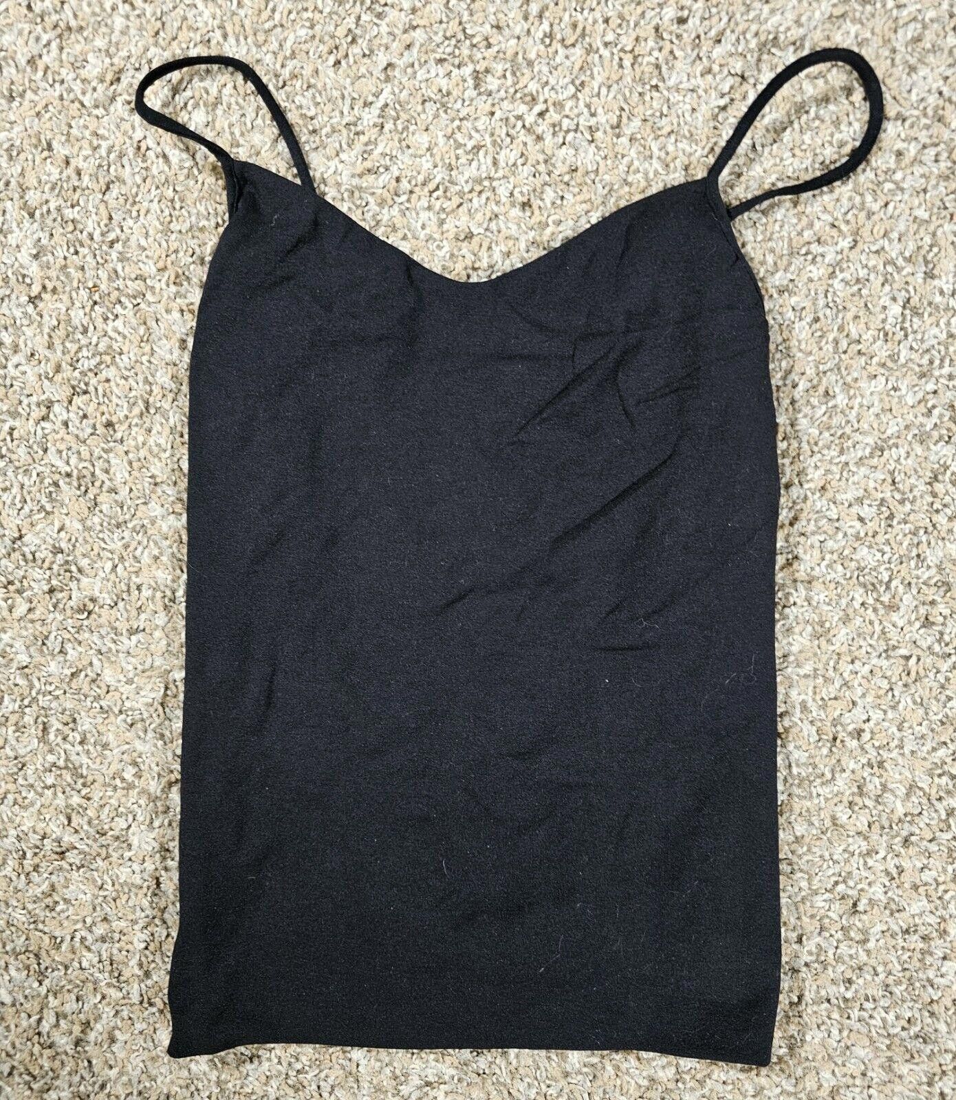 Theory Theory Black Spaghetti Strap Deep V-Neck Camisole Crop Top Size XS / US 0-2 / IT 36-38 - 1 Thumbnail