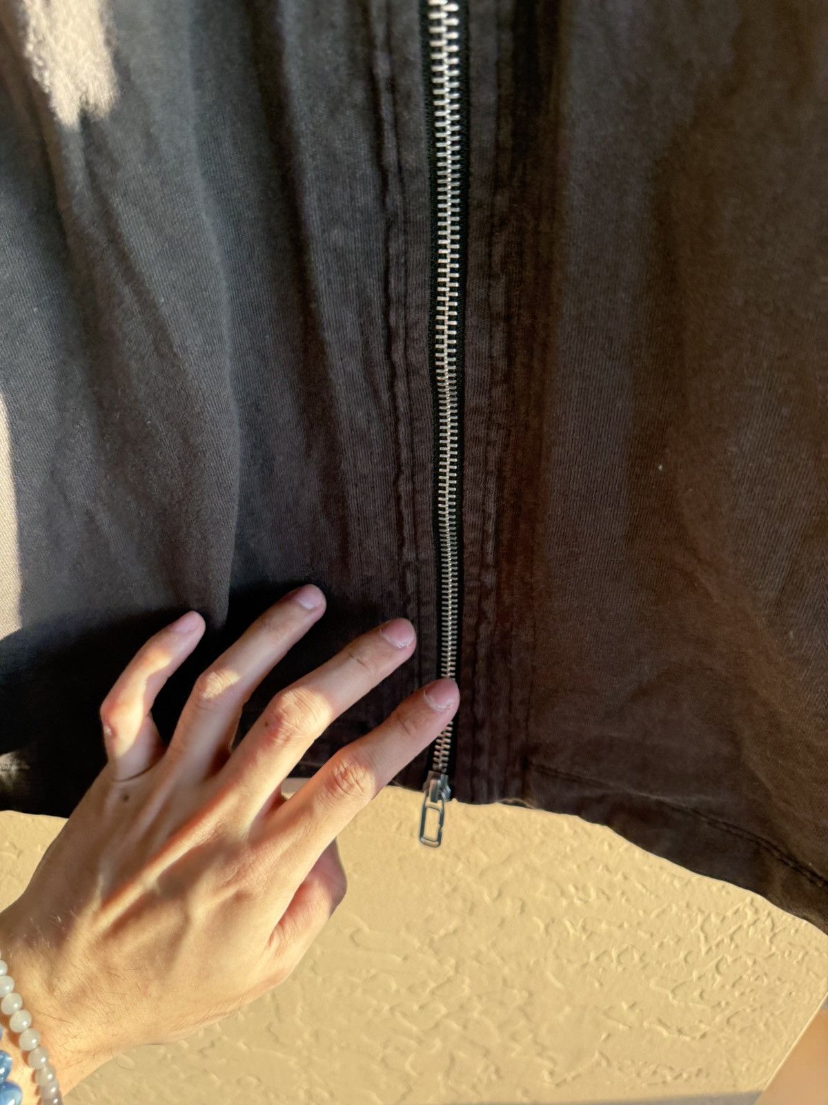 Vintage Sleeveless Zip-Up Hoodie Vest - Charcoal Gray - Unisex Size US M / EU 48-50 / 2 - 3 Thumbnail