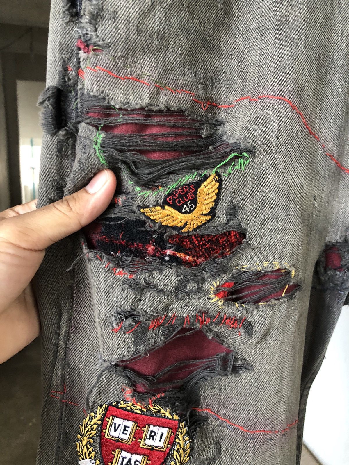 Levi's Rare❗️Vintage 90s Levis 501 Distressed Multi Patches Jeans Size US 32 / EU 48 - 10 Thumbnail
