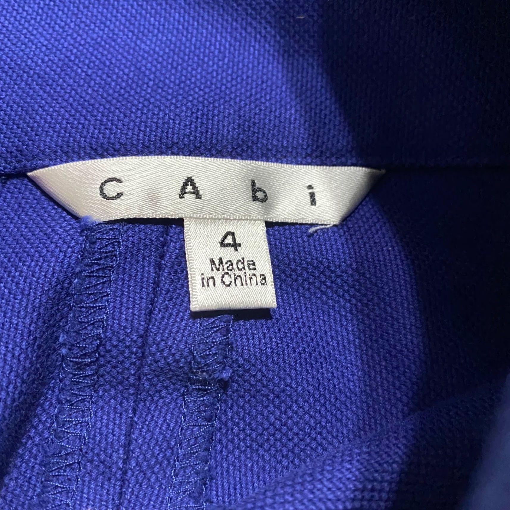 Vintage Cabi Skirt Women 4 Solid Blue Short Straight Pencil Cotton Spandex Zipper Business Size 27" / US 4 / IT 40 - 4 Thumbnail