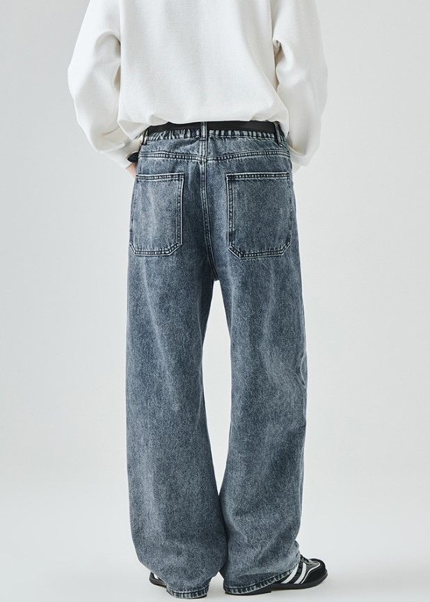 Vintage Men's Street Washed & Distressed Loose Straight Jeans Size US 32 / EU 48 - 4 Thumbnail