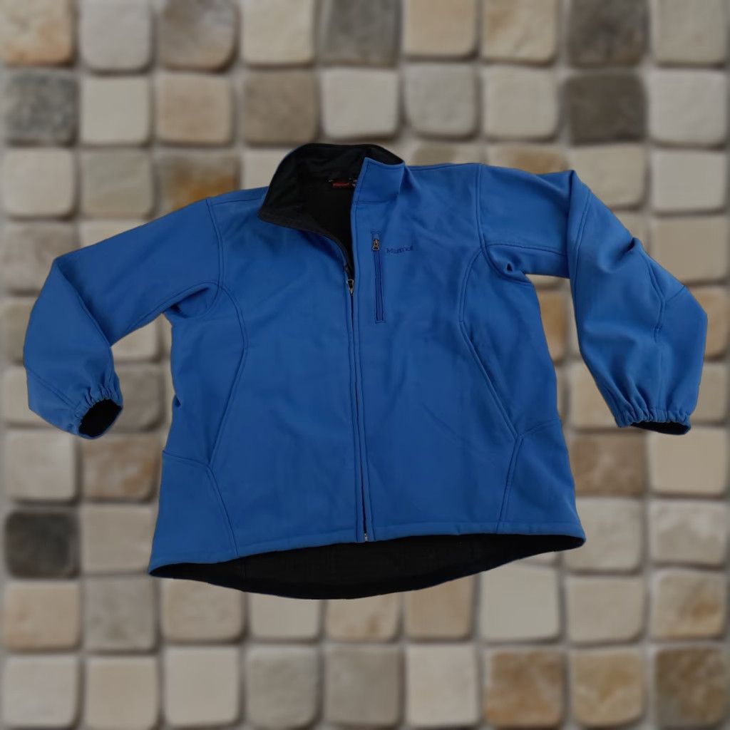 Marmot VINTAGE Marmot Jacket Full Zip Softshell Nylon Lined Outdoor XL Blue Windbreaker Casual Travel Men Size US XL / EU 56 / 4 - 1 Thumbnail