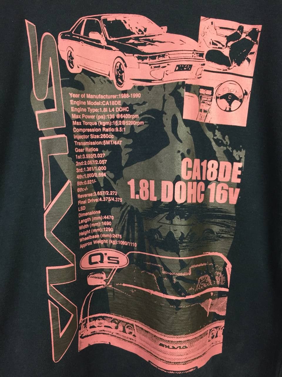 Vintage Vtg Nissan Silvia S13 CA18DE Engine Specs JDM Racing Tee Size US M / EU 48-50 / 2 - 4 Thumbnail