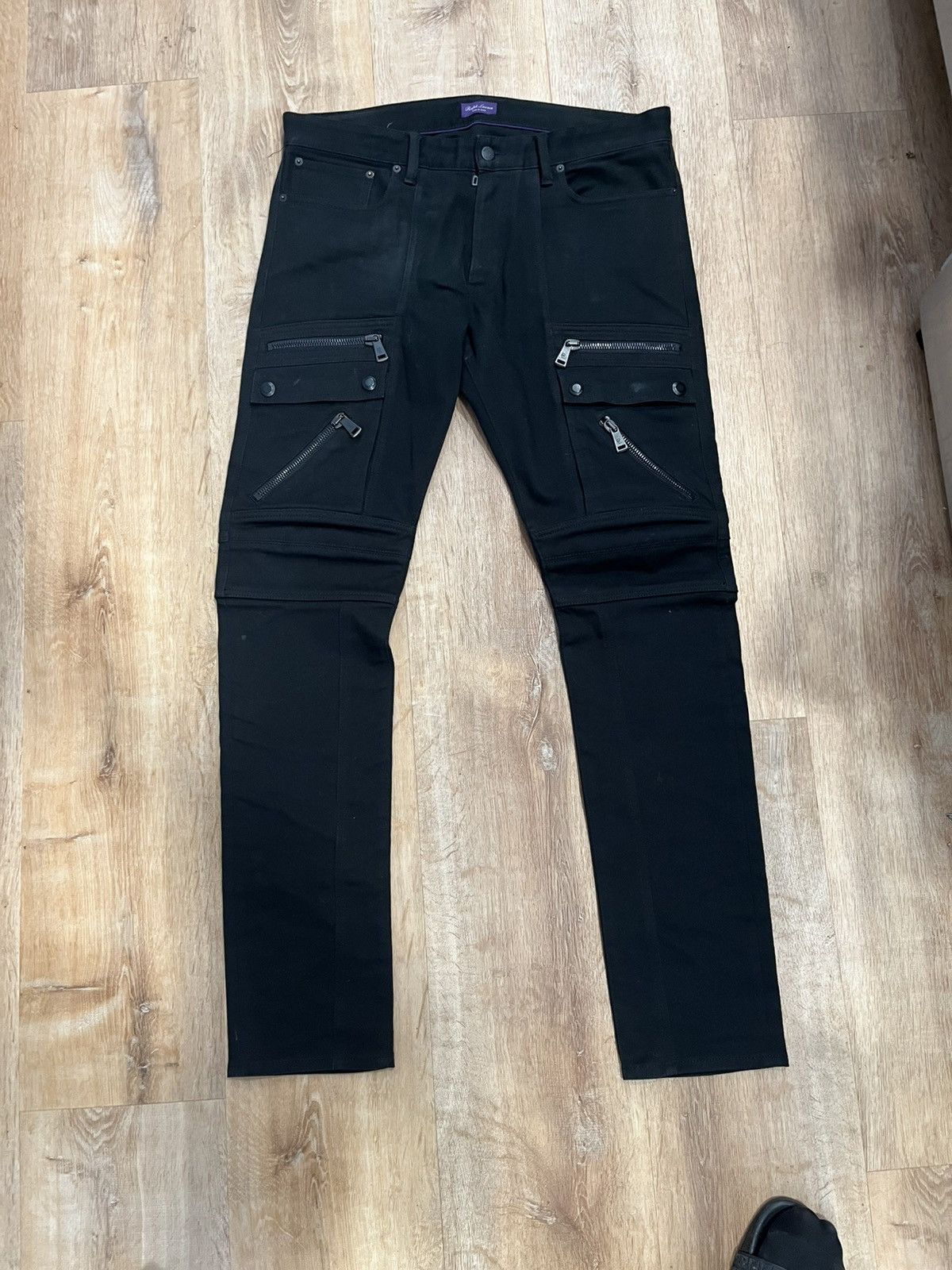 Ralph Lauren Ralph Lauren Purple Label black cargo moto denim 36x36 Size US 36 / EU 52 - 1 Thumbnail