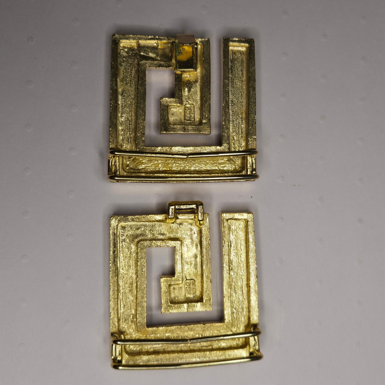 Vintage Vintage 1981 Mimi Di N Greek Key Maze Geometric Belt Buckle Size ONE SIZE - 6 Thumbnail