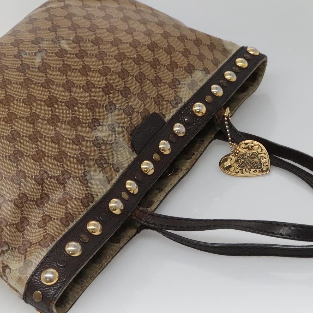 Gucci GUCCI GG Crystal Tote Bag Coated Canvas Beige Gold Size ONE SIZE - 6 Thumbnail