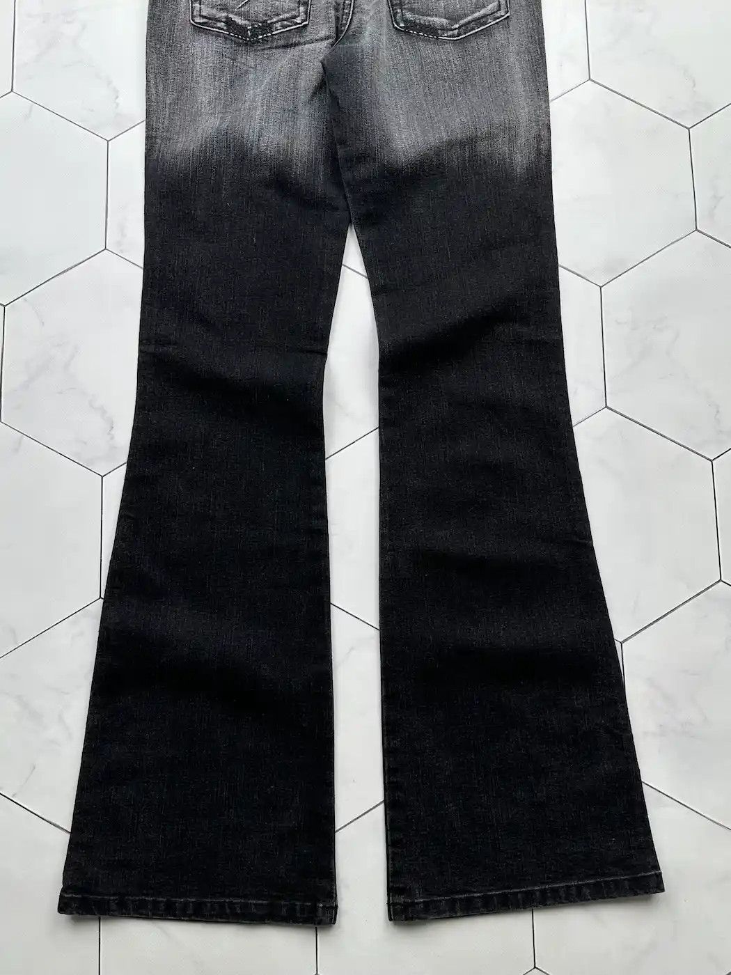 Japanese Brand Vintage Faded Flare Jeans (B522)E2 Size 29" - 6 Thumbnail