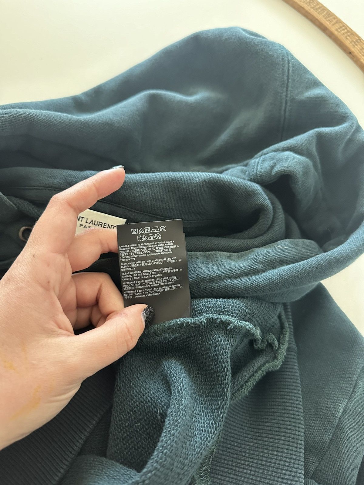 Saint Laurent Paris Saint Laurent YSL Green Spellout Logo Hoodie Pullover XS Size XS / US 0-2 / IT 36-38 - 7 Thumbnail