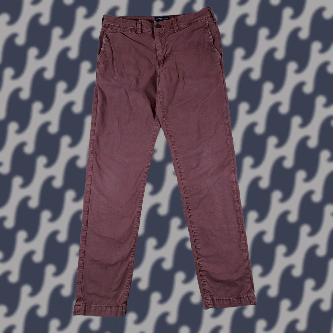 American Eagle Outfitters American Eagle Pants Slim Extreme Flex Chinos Men 30 x 32 Red Maroon Slim Flat Front Regular Inseam 29 in Size US 30 / EU 46 - 1 Thumbnail