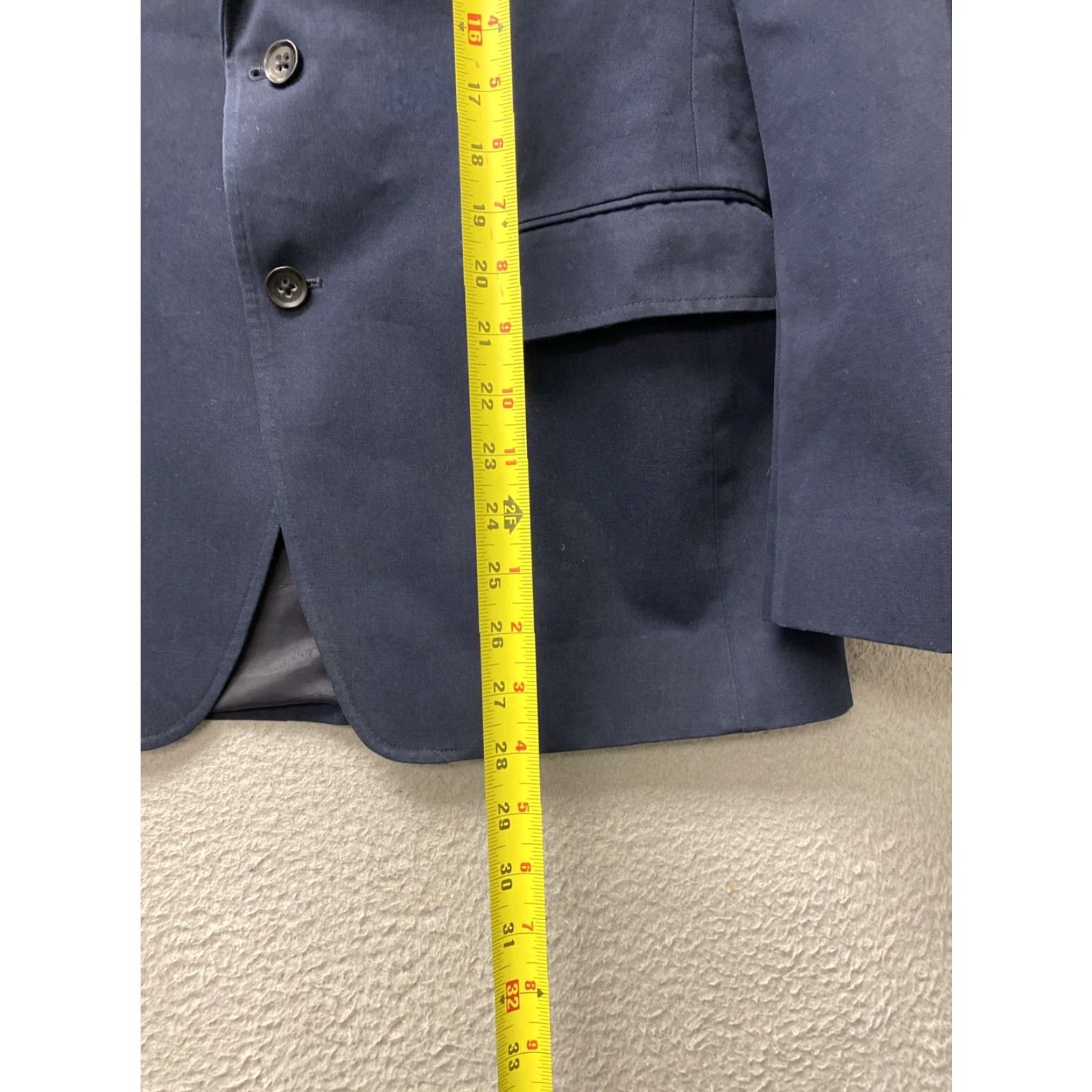 Banana Republic Banana Republic Blazer Mens 38S Slim Fit Cotton Blend Navy Blue Sport Coat Regular Notch Lapel 2-Button Front Inner Pockets Single-Breastedدام Size 38R - 5 Thumbnail