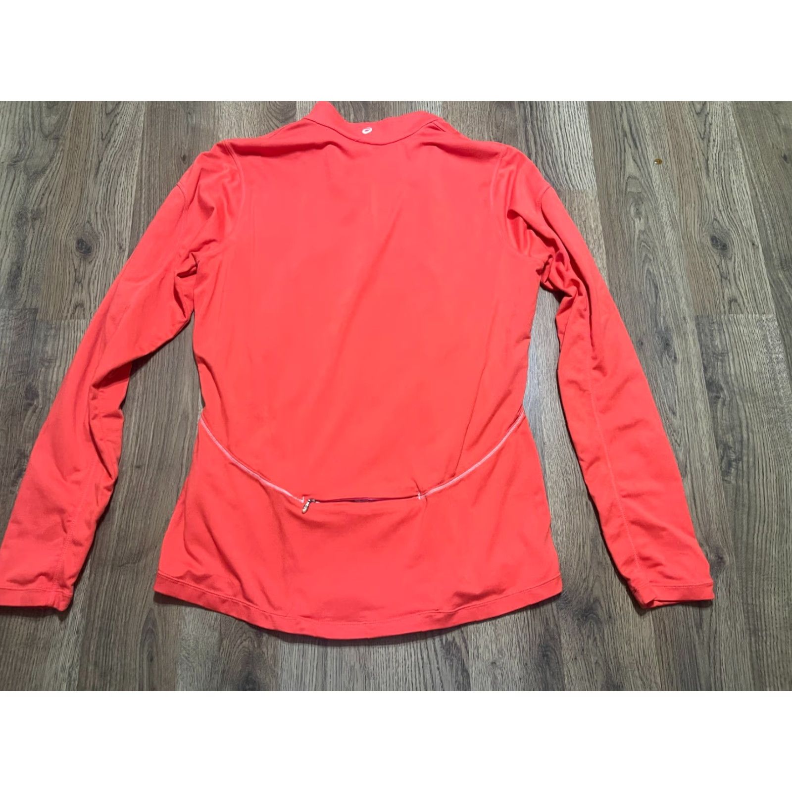 Asics ASICS Shirt Women Medium Orange 1/4 Zip Long Sleeve Logo - Casual Modern Basic Regular Fit - Free Return Size M / US 6-8 / IT 42-44 - 2 Thumbnail