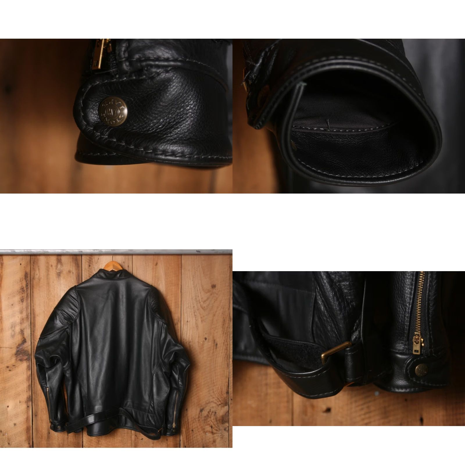 Vintage VINTAGE Stone Lake Leatherworks Custom Made Black Leather Motorcycle Jacket ≈ Sz. 3XL Mens Leather Jacket Motorcycle Black 3XL Size US XXL / EU 58 / 5 - 8 Thumbnail