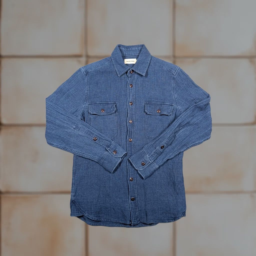 Taylor Stitch Taylor Stitch Shirt Mens 38 Blue Long Sleeve Button-Up Front Workwear Casual Slub Size US M / EU 48-50 / 2 - 1 Thumbnail