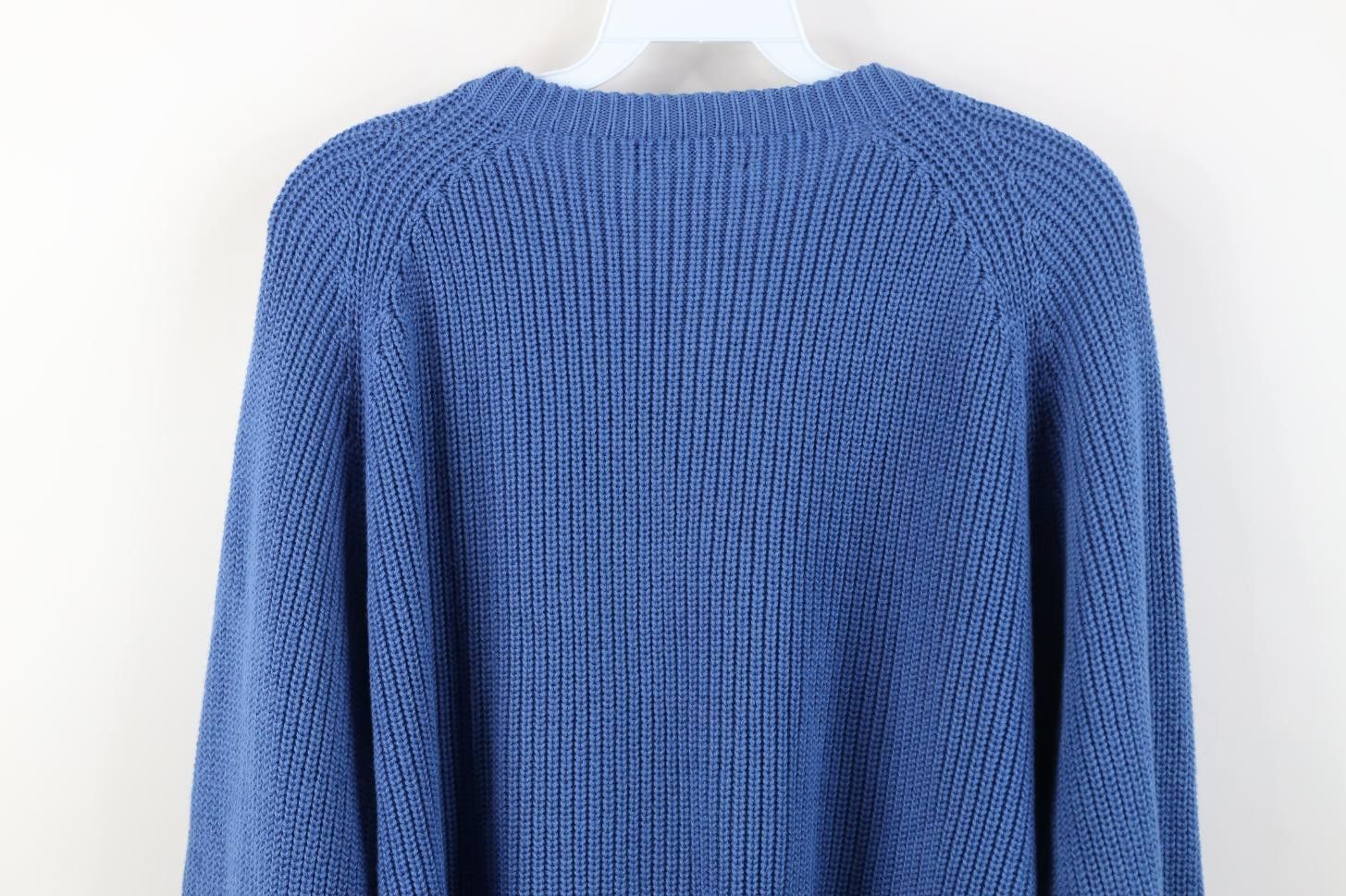 Lands' End Vintage 90s Lands End Ribbed Knit Crewneck Sweater Blue USA Size US L / EU 52-54 / 3 - 9 Thumbnail