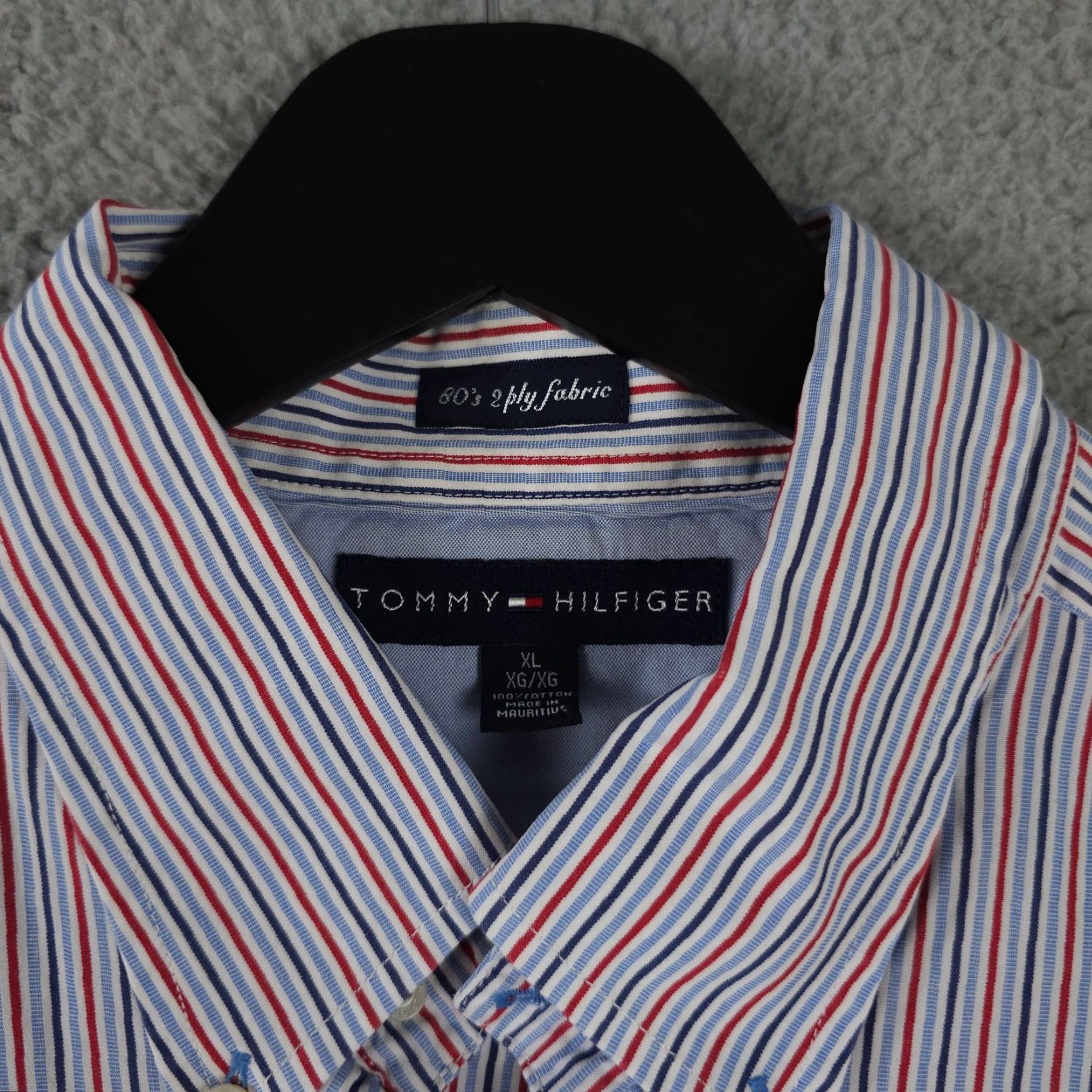 Tommy Hilfiger Tommy Hilfiger Shirt Mens XL Red White Blue Striped 80s 2 Ply Fabric Button Down Size US XL / EU 56 / 4 - 4 Thumbnail
