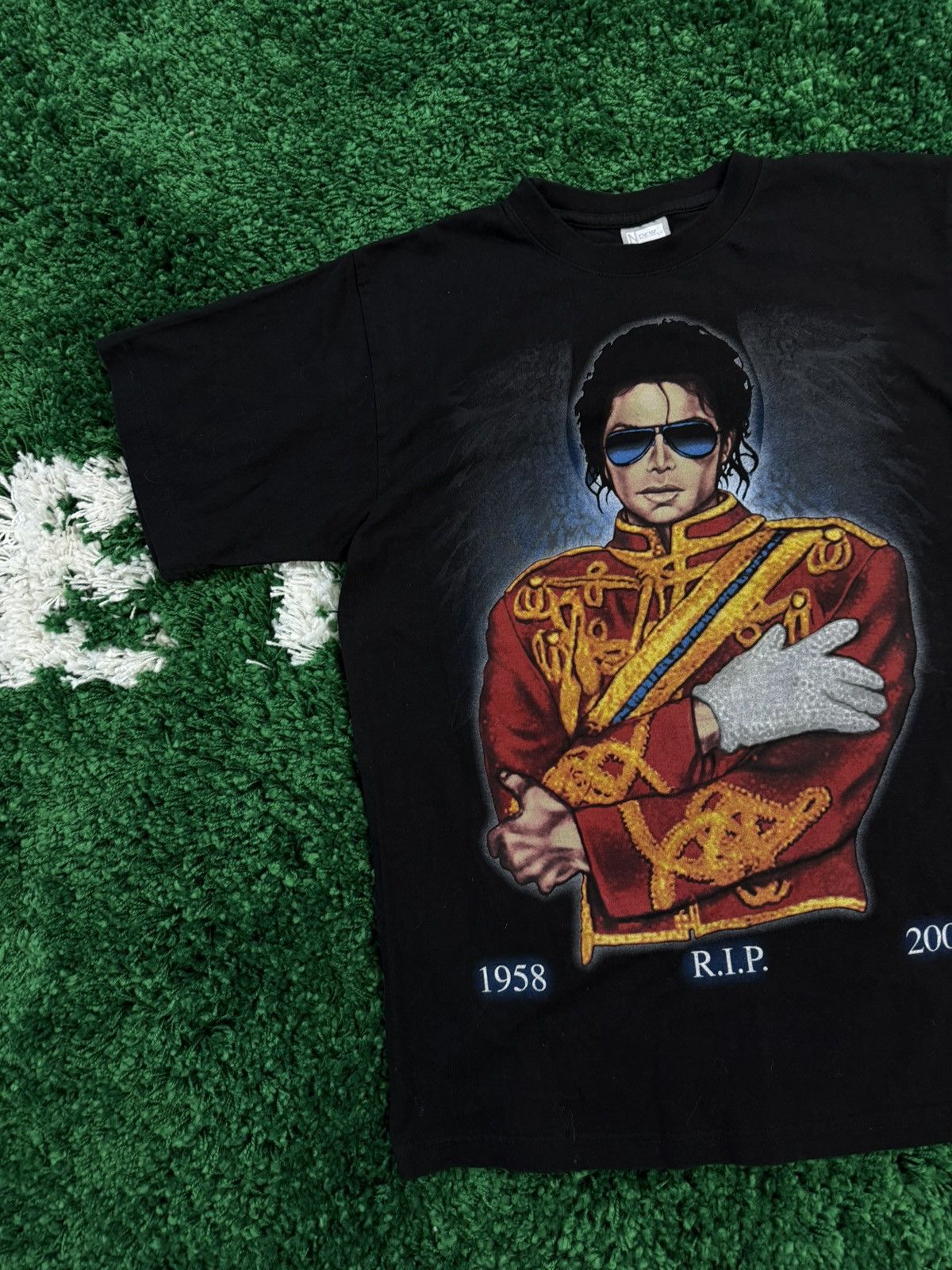 Michael Jackson × Vintage Michael Jackson RIP Memorial Portrait Airbrushed Tee Black Size US M / EU 48-50 / 2 - 2 Thumbnail
