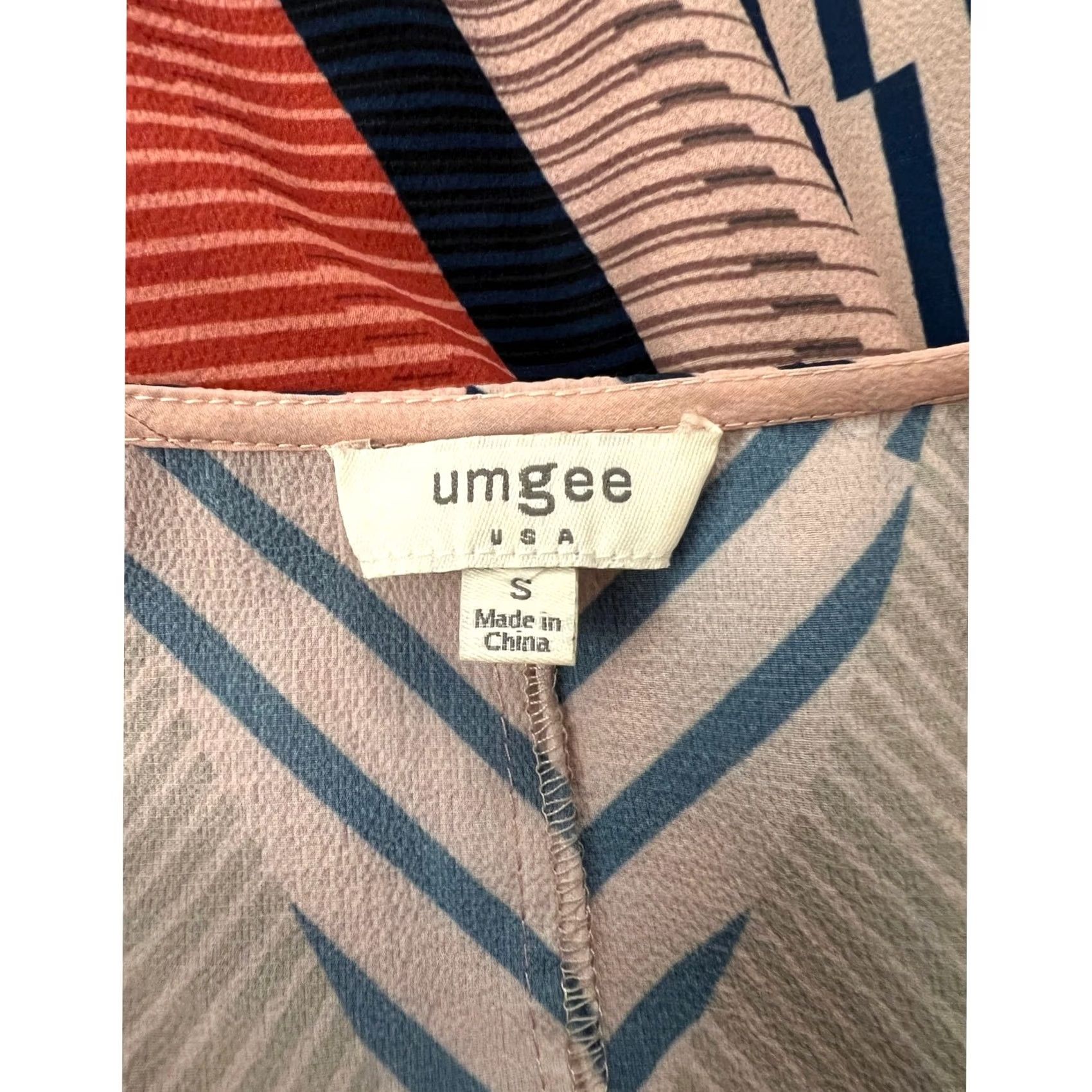 Bell Umgee Blouse Womens S Bell Sleeve Pinstripe Ruffled Multicolor Fall Spring Summer Winter Flowy V-Neck Size S / US 4 / IT 40 - 5 Thumbnail