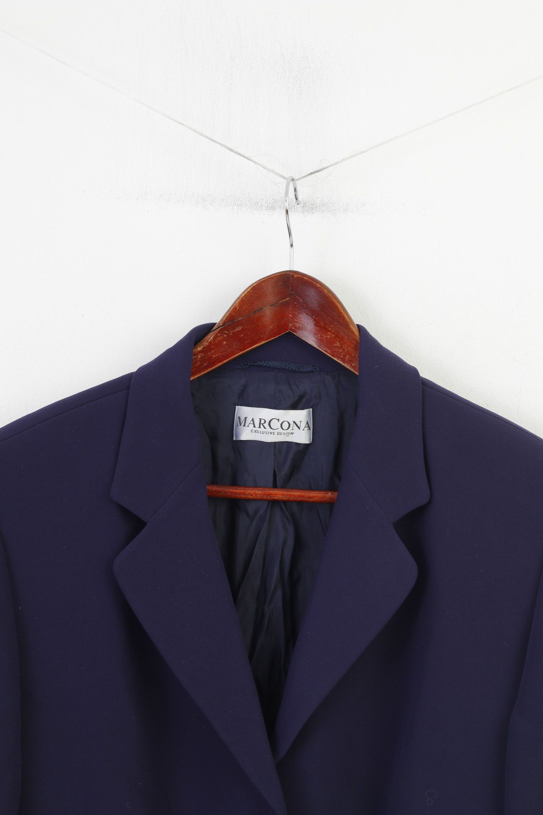 Vintage Marcona Women 18 XL Blazer Navy Single Breasted 4309 Size XXL / US 16-18 / IT 52-54 - 2 Thumbnail