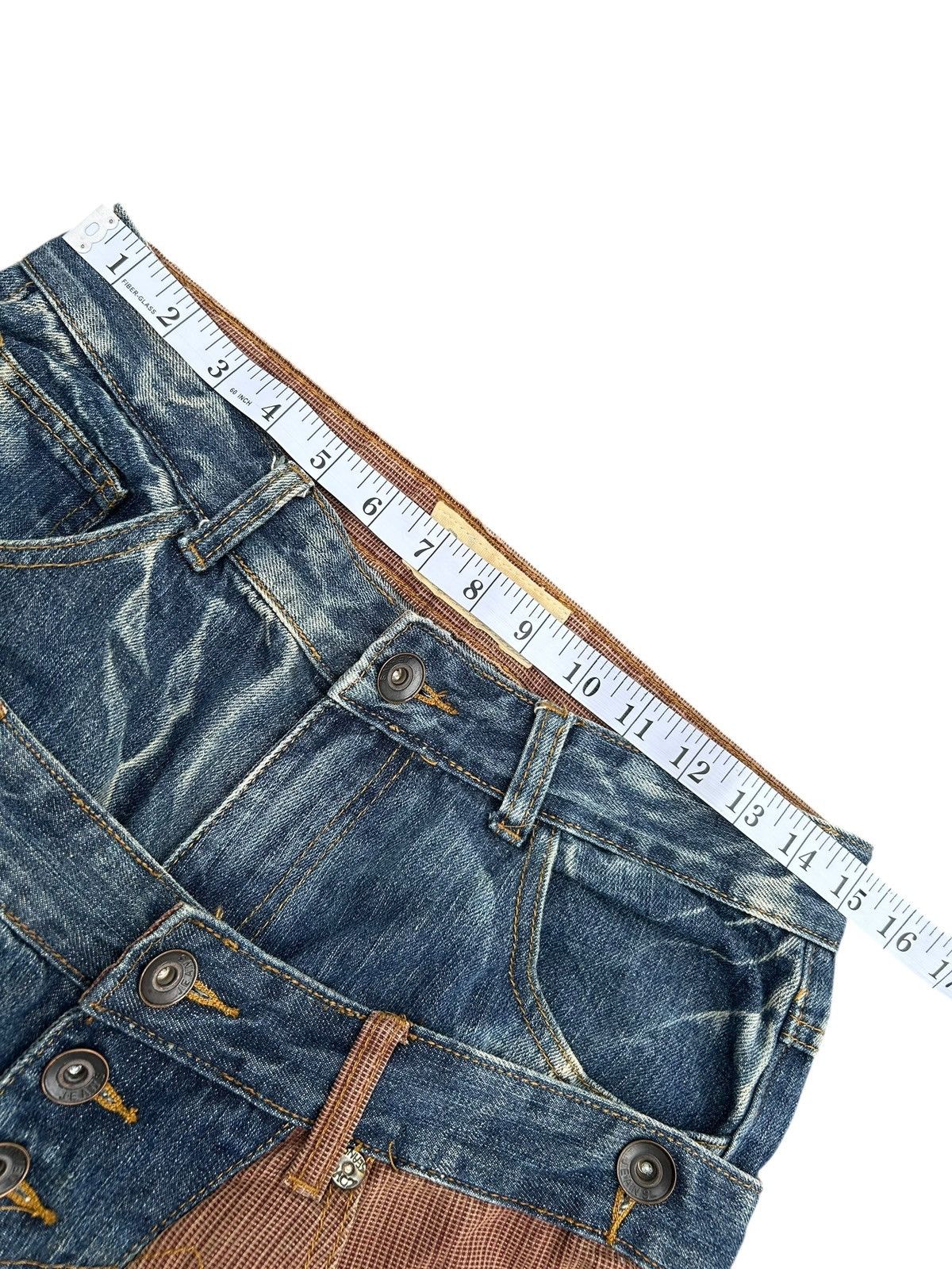Kapital Double Waist Japanese Punk Bondage Distressed Denim Jeans Size US 30 / EU 46 - 13 Thumbnail