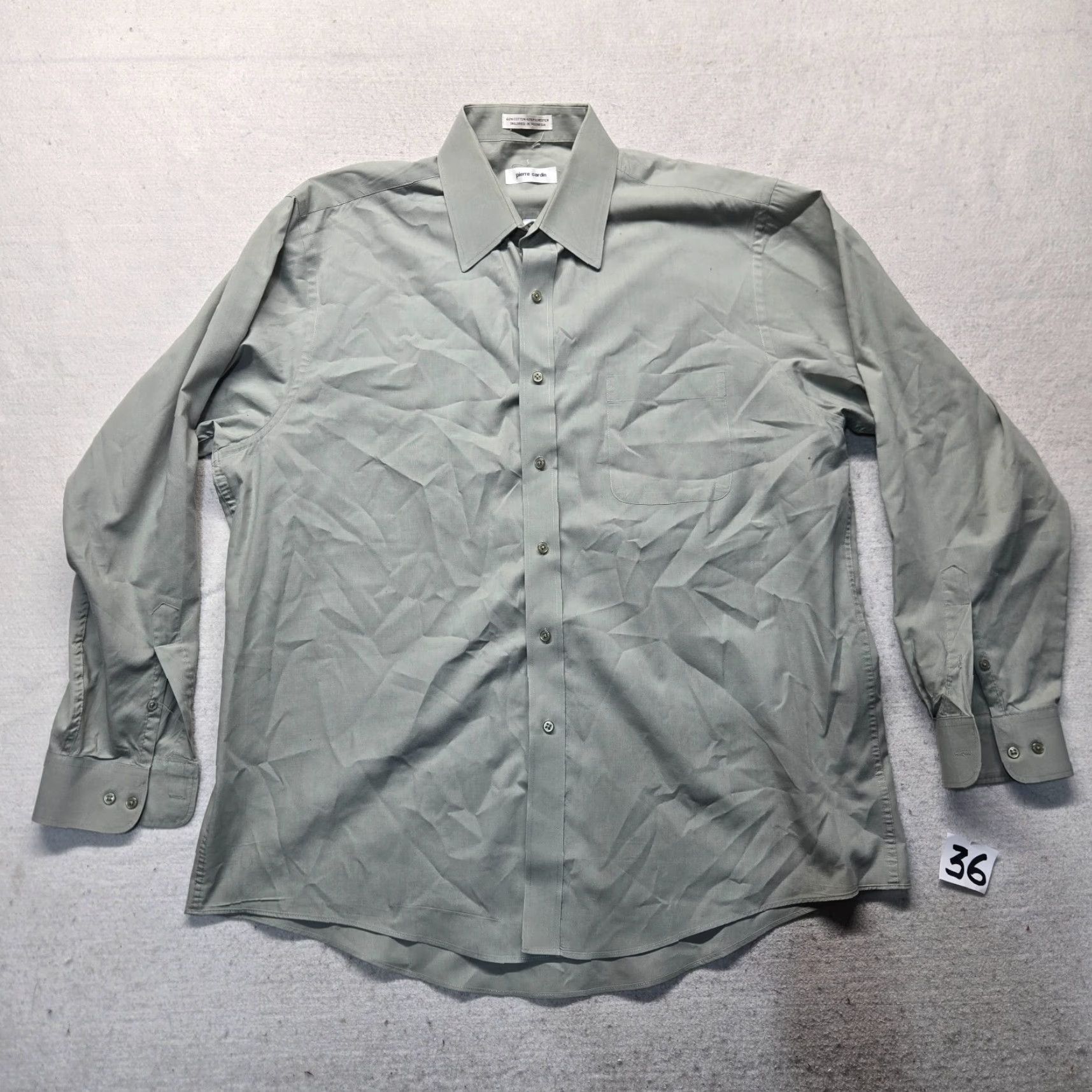 Pierre Cardin Pierre Cardin Shirt Button-Up Adult Men's Gray 16.5 34/35 Long Sleeve Cotton Blend Button-Front Collared Traditional Mens Shirt Size US XL / EU 56 / 4 - 2 Thumbnail