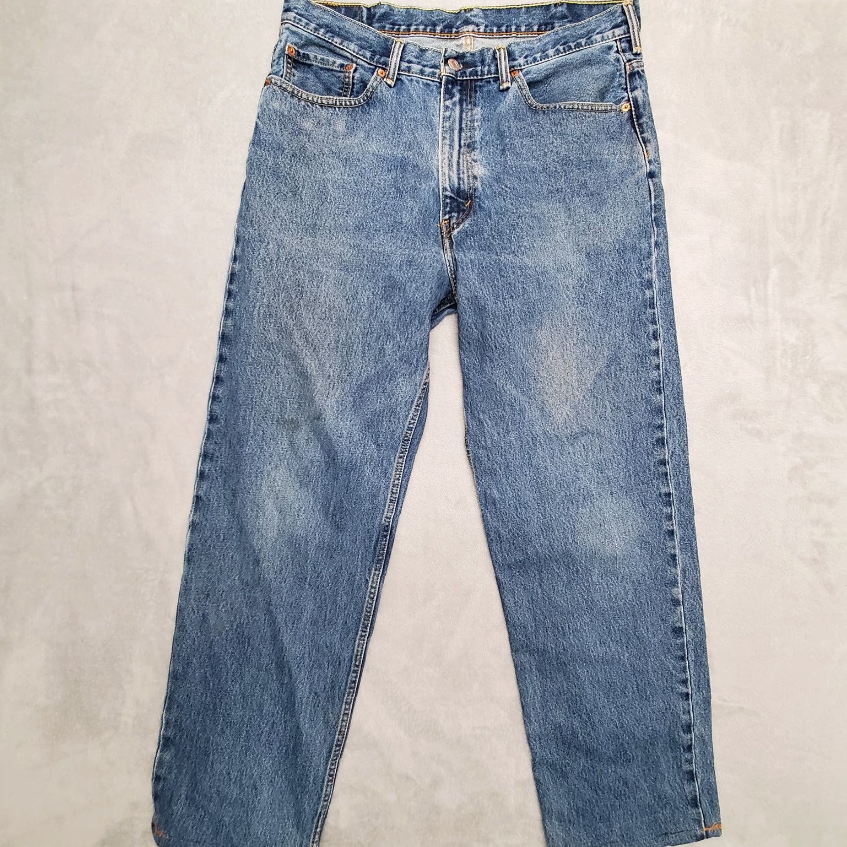 Denime VINTAGE? (No) Levis Jeans Men 38x34 (36x30) Blue 550 Denim Relaxed Fit Straight Cotton Pant Size US 38 / EU 54 - 2 Thumbnail