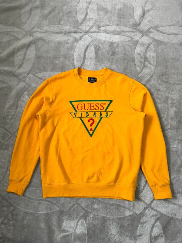 J Balvin Guess X J Balvin Vibras Fleece Sweatshirt Crewneck Yellow M Size US M / EU 48-50 / 2 - 1 Thumbnail