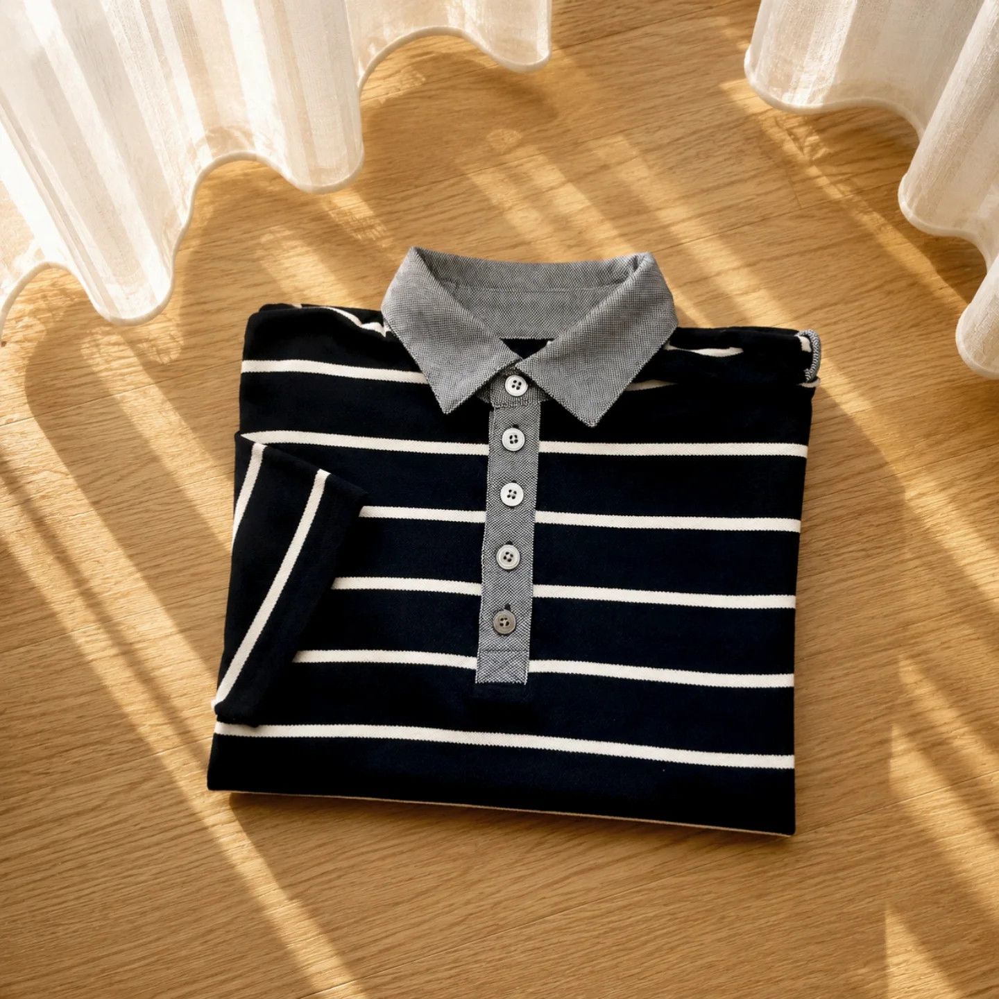 PPFM PPFM Stripes Polo Original Made in Japan ( M ) Size US M / EU 48-50 / 2 - 4 Thumbnail