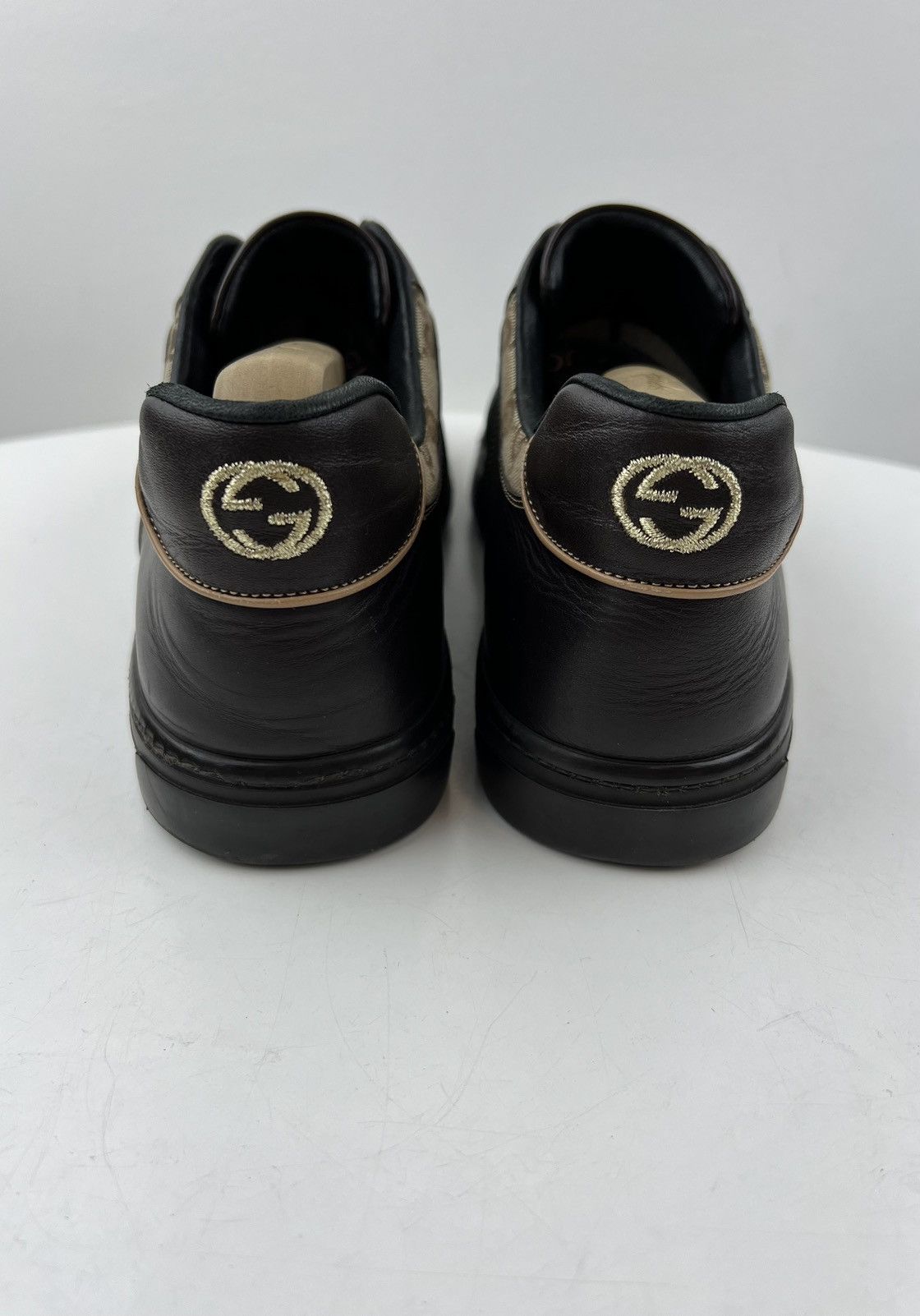Gucci GUCCI Sneakers Leather Shoes GG Monogram Logo Brown Men’s Size US 9 / EU 42 - 9 Thumbnail
