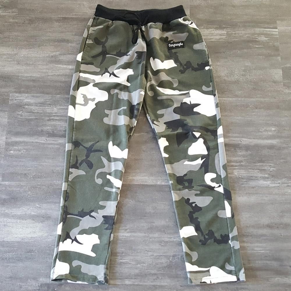 Designer Grey Camo Black Banded Dongtanghe Sweats Size US 32 / EU 48 - 1 Thumbnail