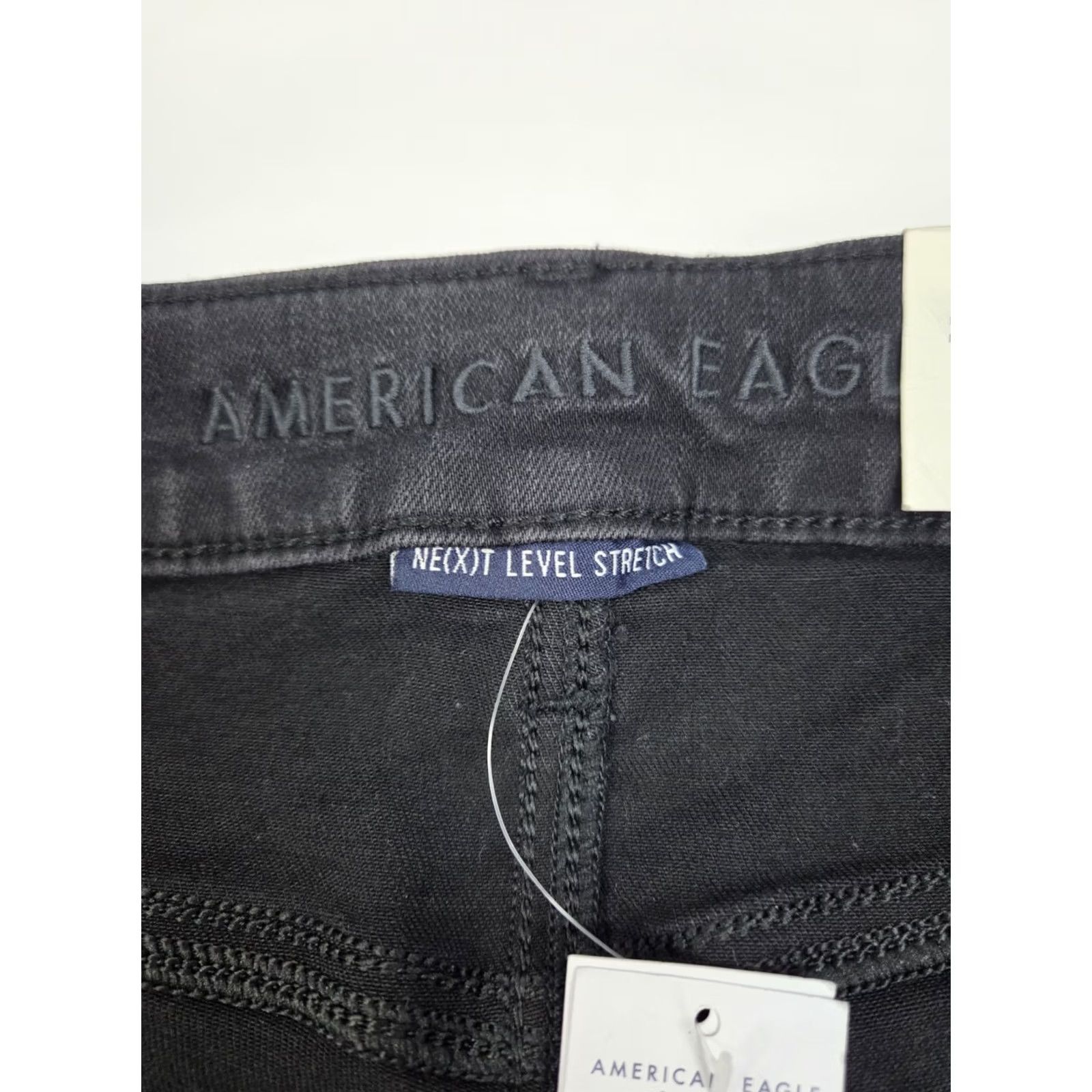 American Eagle Outfitters NWT American Eagle Womens High Rise Jegging Shorts Distressed Stretch Black 12 Short Size 34" / US 12 / IT 48 - 6 Thumbnail