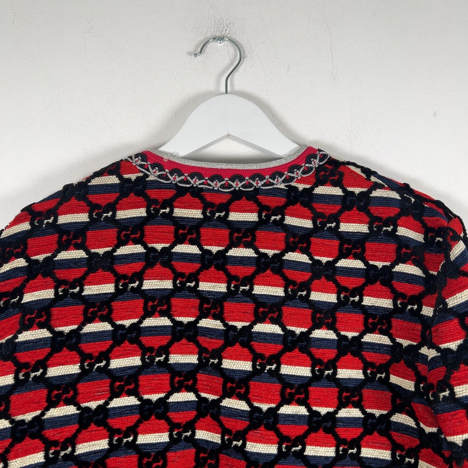Gucci Gucci Flocked Tweed Cutting Jacket Red/Silver Size M Size M / US 6-8 / IT 42-44 - 6 Thumbnail