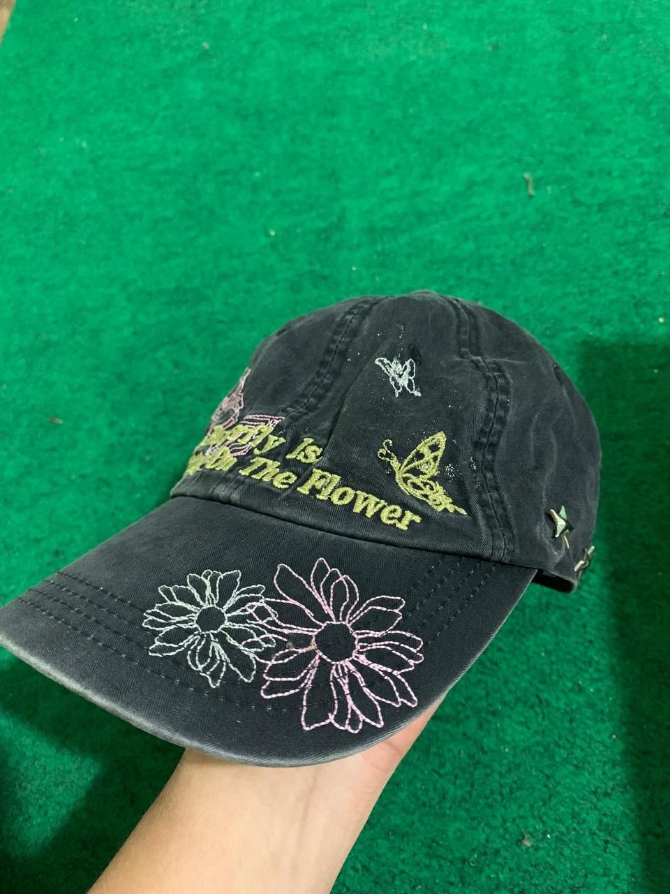 Hysteric Glamour × Japanese Brand × Le Grande Bleu (L.G.B.) JAPANESE Y2K FLOWER DESIGN CADET HAT Size ONE SIZE - 4 Thumbnail