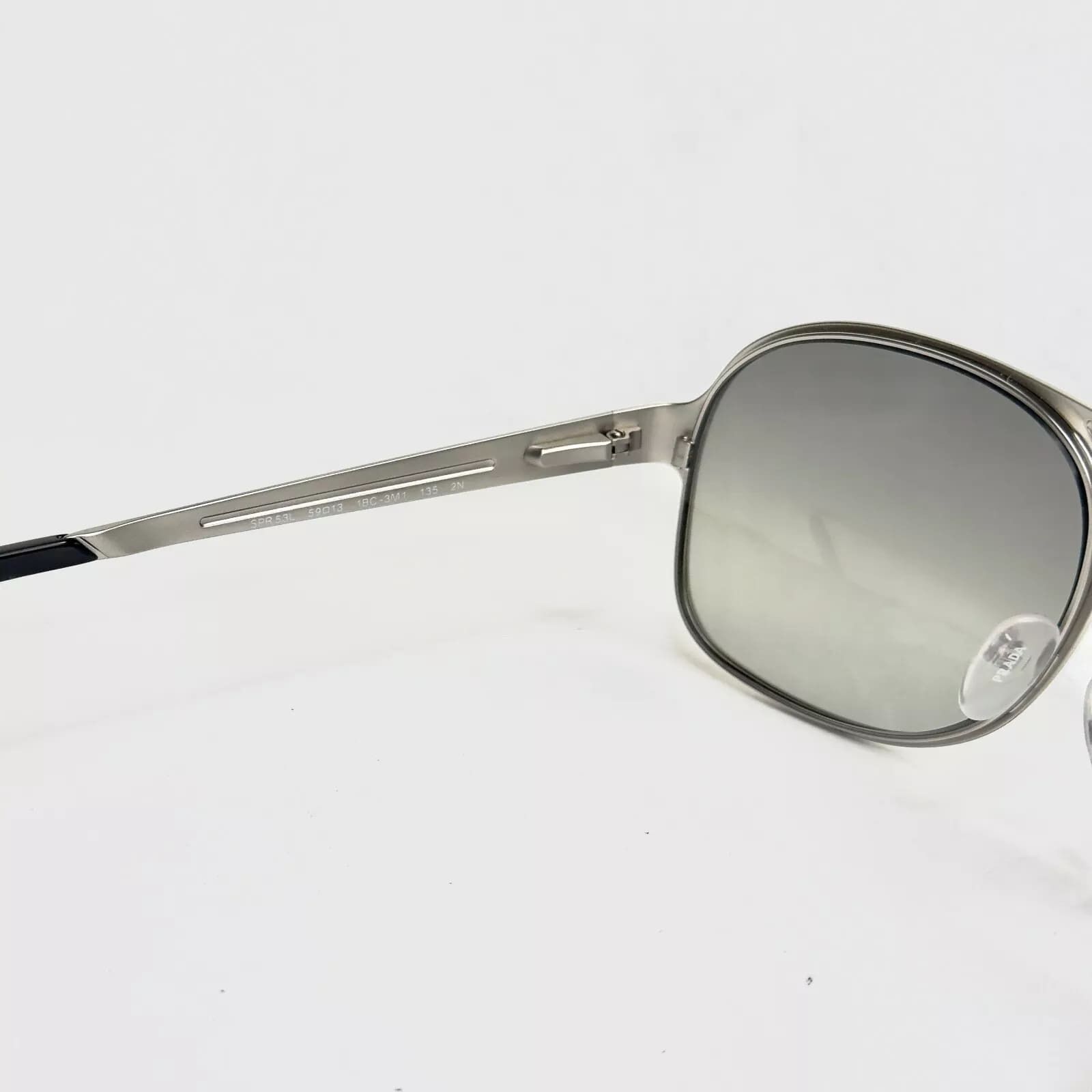 Prada PRADA 53L TECHNIQUE Silver Brushed Aviator Sunglass PR53LS Size ONE SIZE - 2 Thumbnail