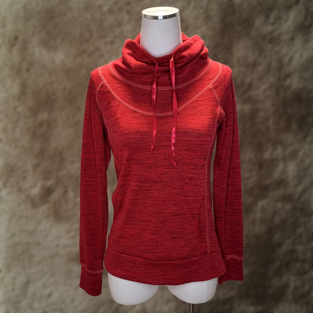 Vintage Kuhl Pullover Sweatshirt Womens Small Red Cowl Neck Thumbholes Pocket Hiking Size S / US 4 / IT 40 - 1 Thumbnail