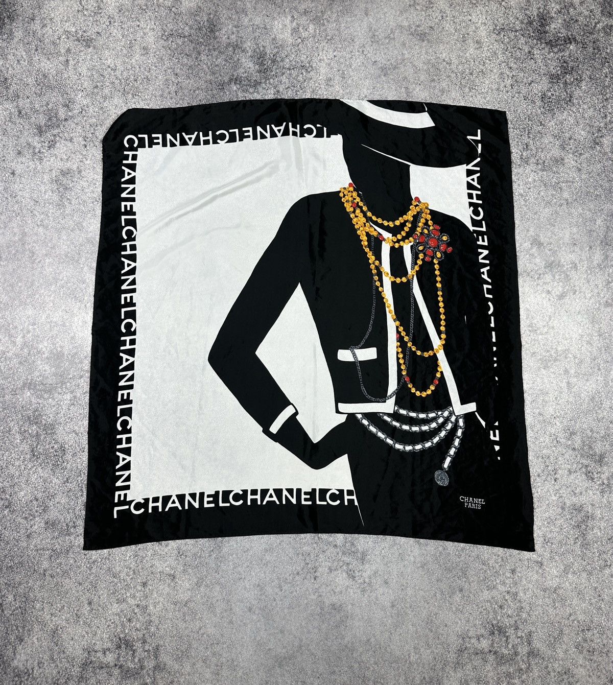 Vintage Chanel Silk Mademoiselle Koko Scarf Logo Luxury Style France Size ONE SIZE - 1 Thumbnail