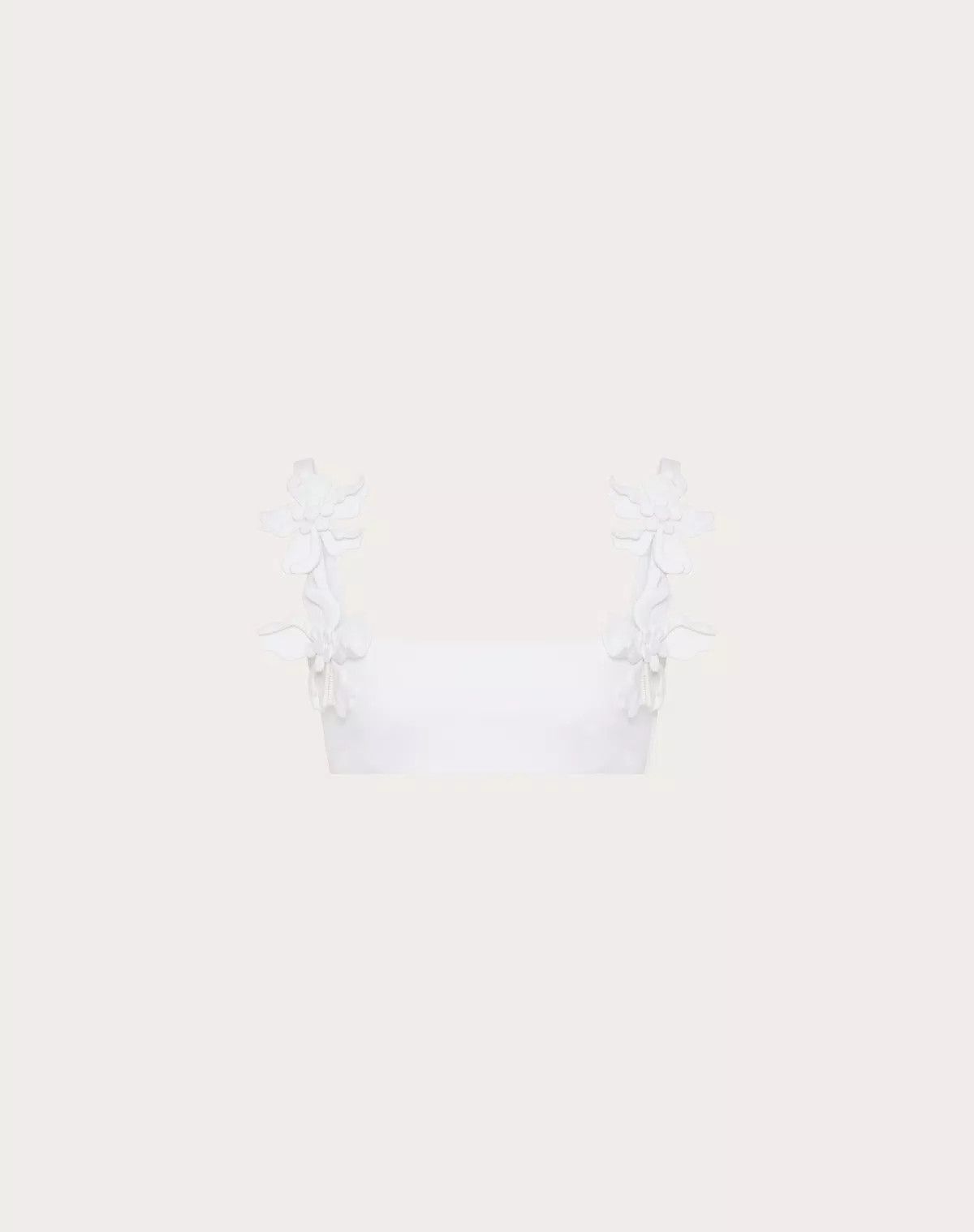 Valentino o1s1wg110625 Embroidered Compact Popeline Bralette in White Size M / US 6-8 / IT 42-44 - 1 Thumbnail