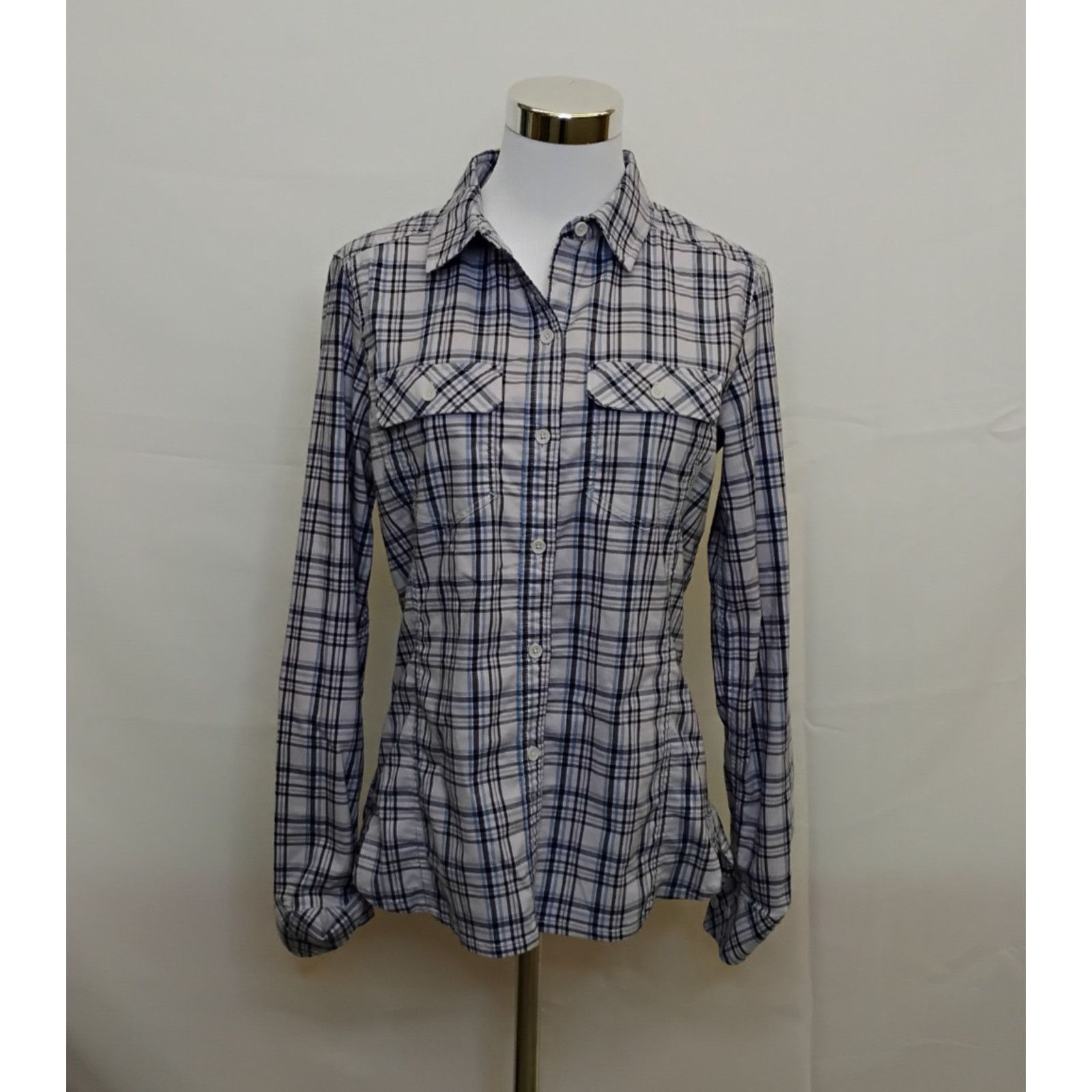 Stio Stio Collared Shirt Women's M Purple/Blue Plaid Casual Size M / US 6-8 / IT 42-44 - 2 Thumbnail