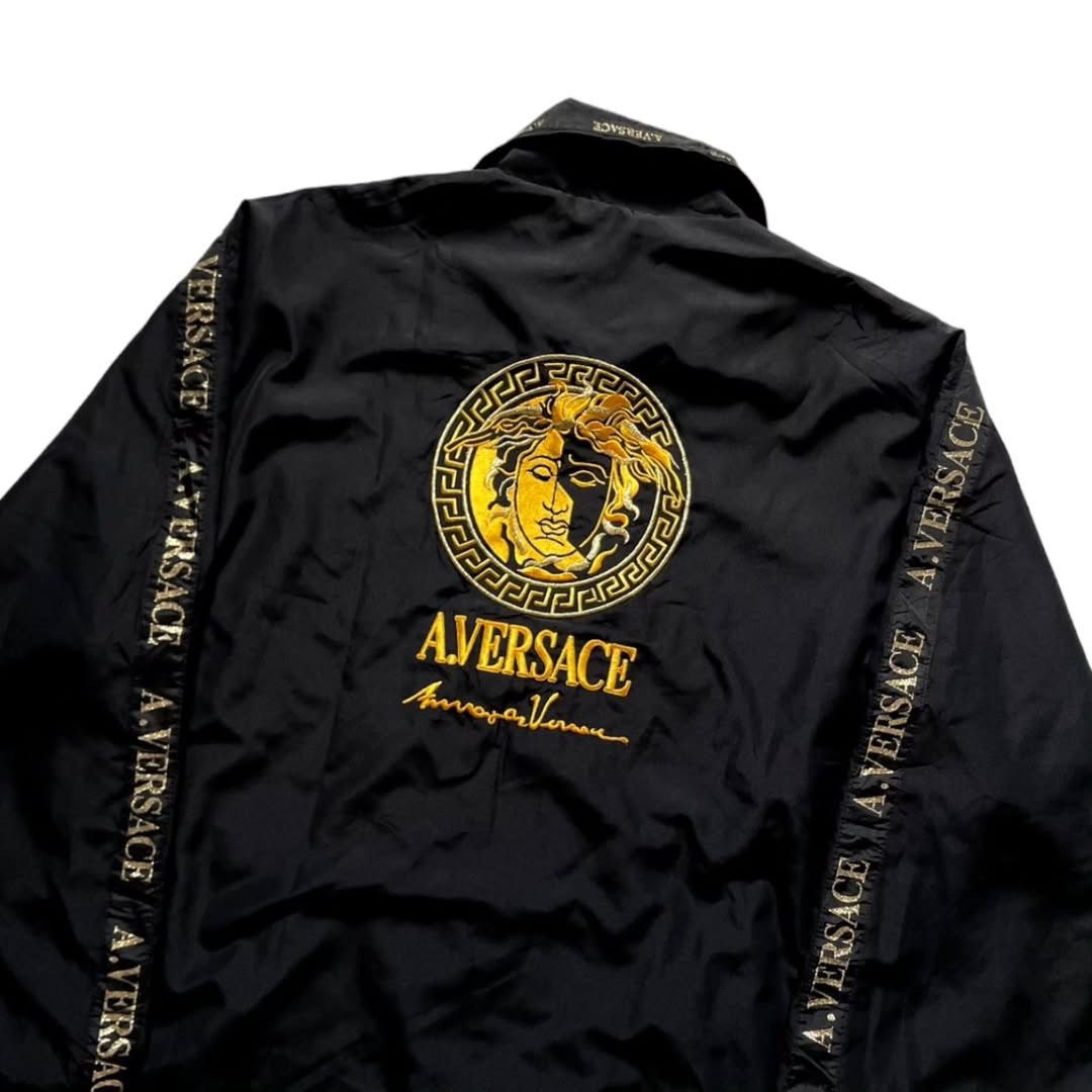 Versace Vintage Alfredo Versace Full Taped Big Logo Jacket Size US XL / EU 56 / 4 - 4 Thumbnail